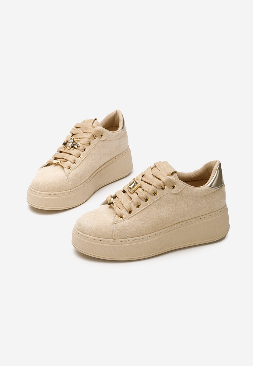 BASKETS femmes bijoux lacets DANIELA BEIGE