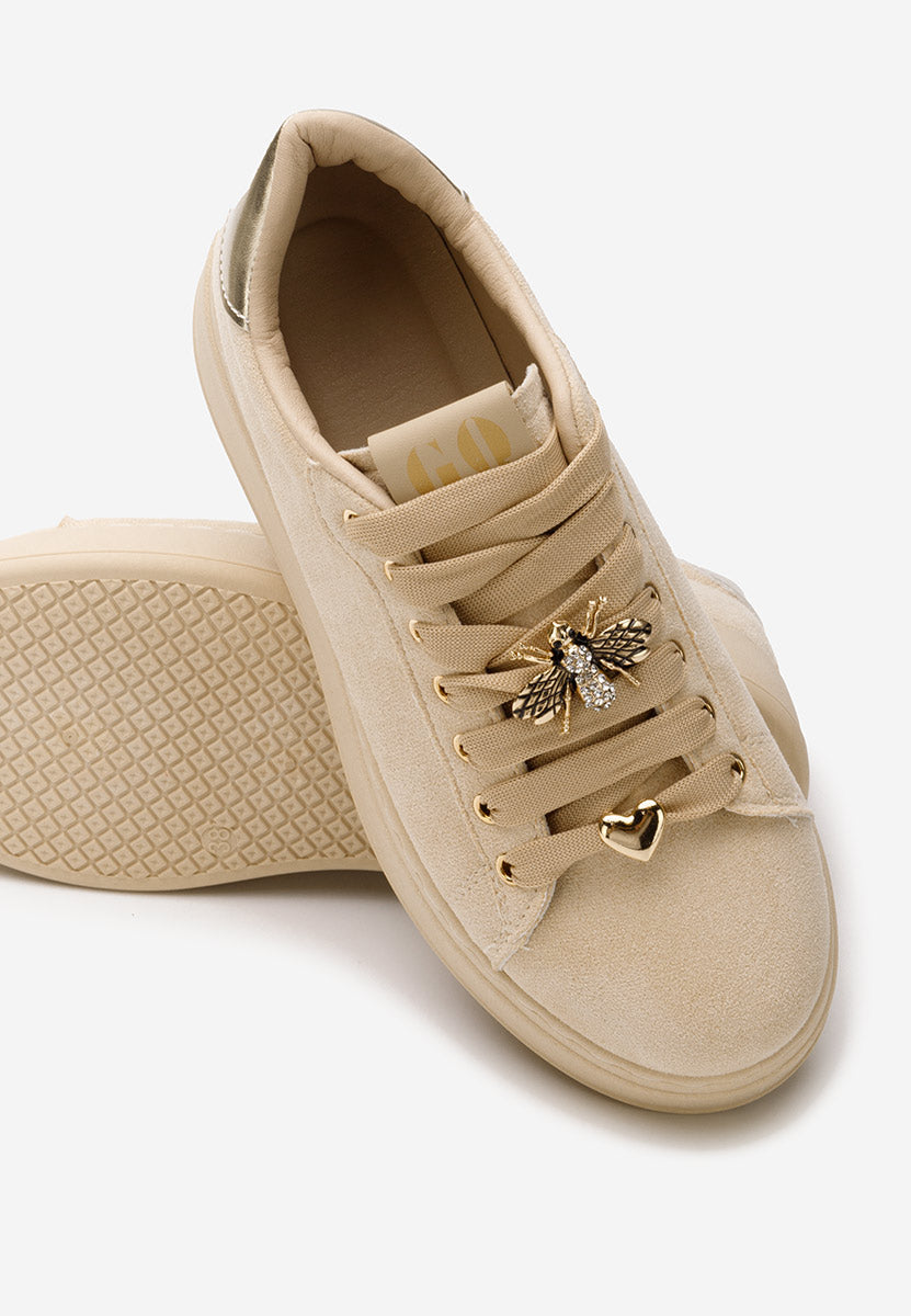 BASKETS femmes bijoux lacets DANIELA BEIGE