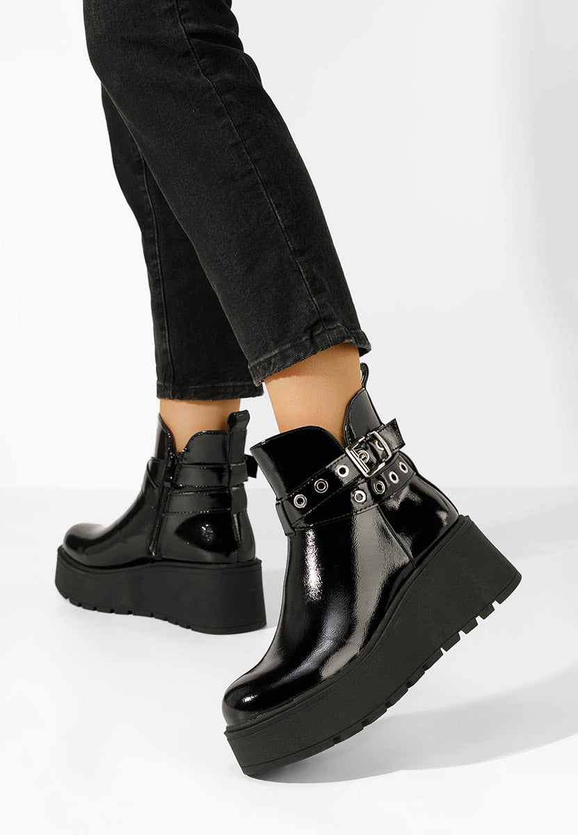 BOTTINES vernies compensées femmes MILENA NOIR