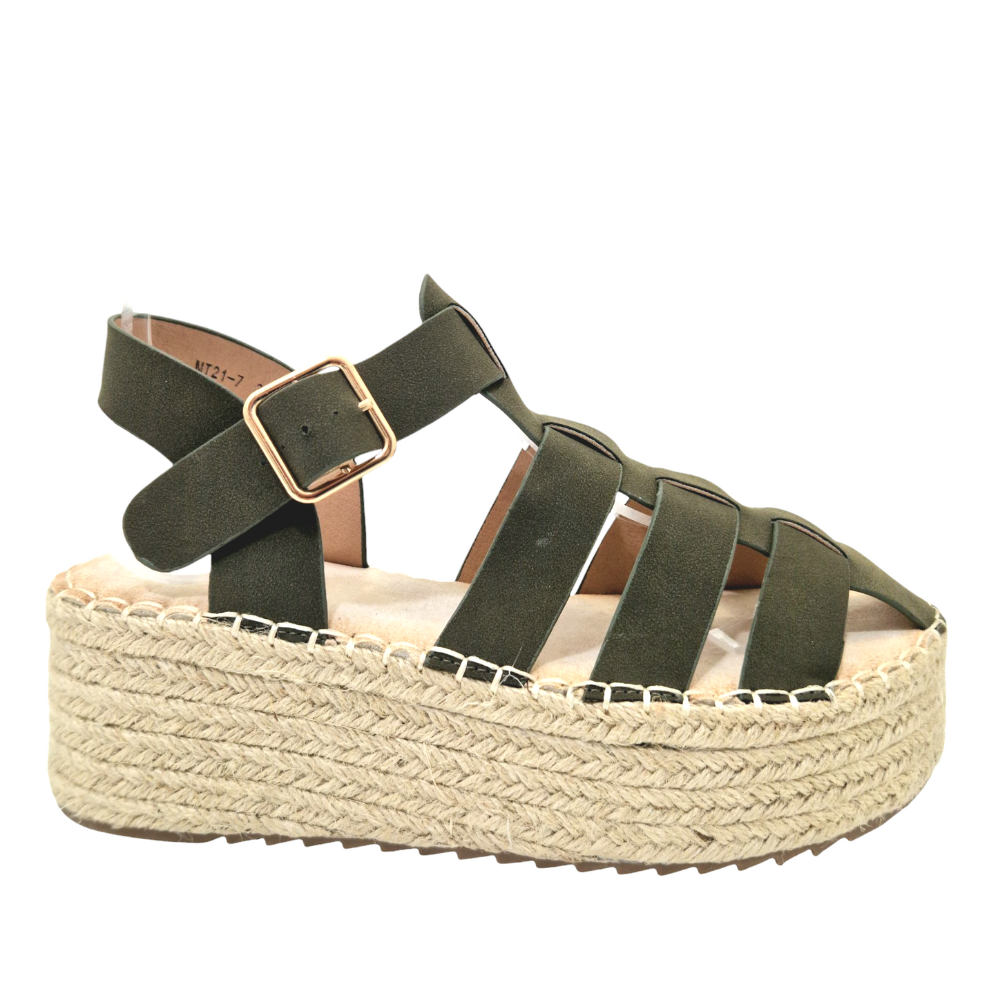SANDALES compensées femme PETRA KAKI