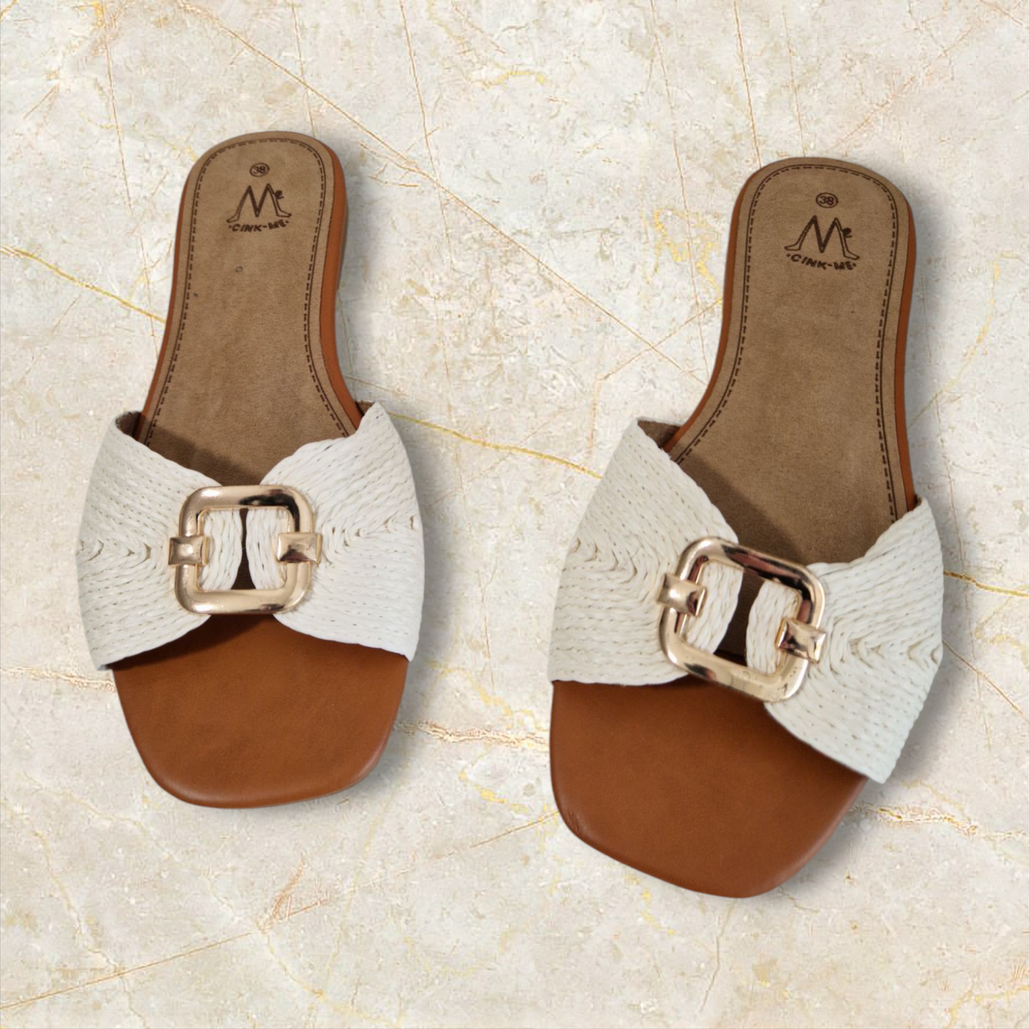 SANDALES plates femme en toile MAURANNE NOIRE