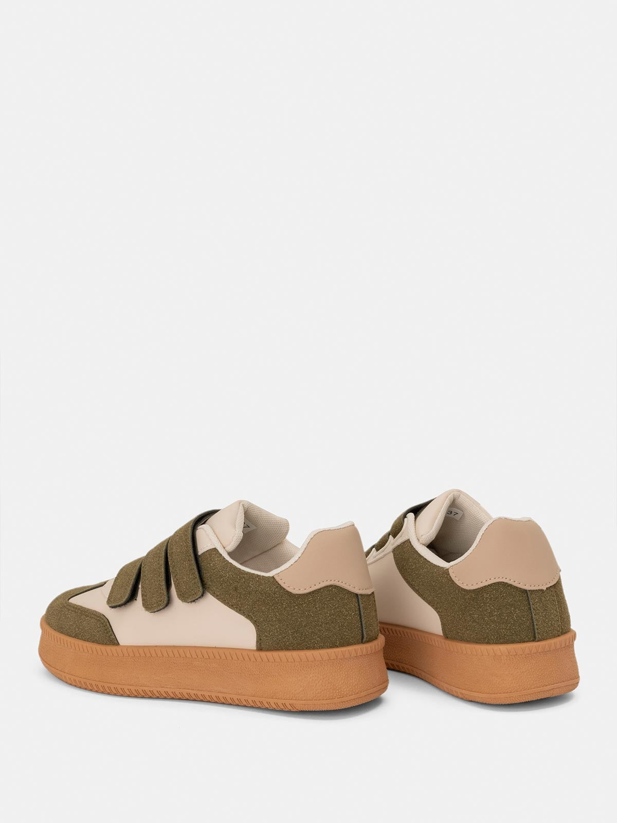 BASKETS femme scratchs LINDA KAKI