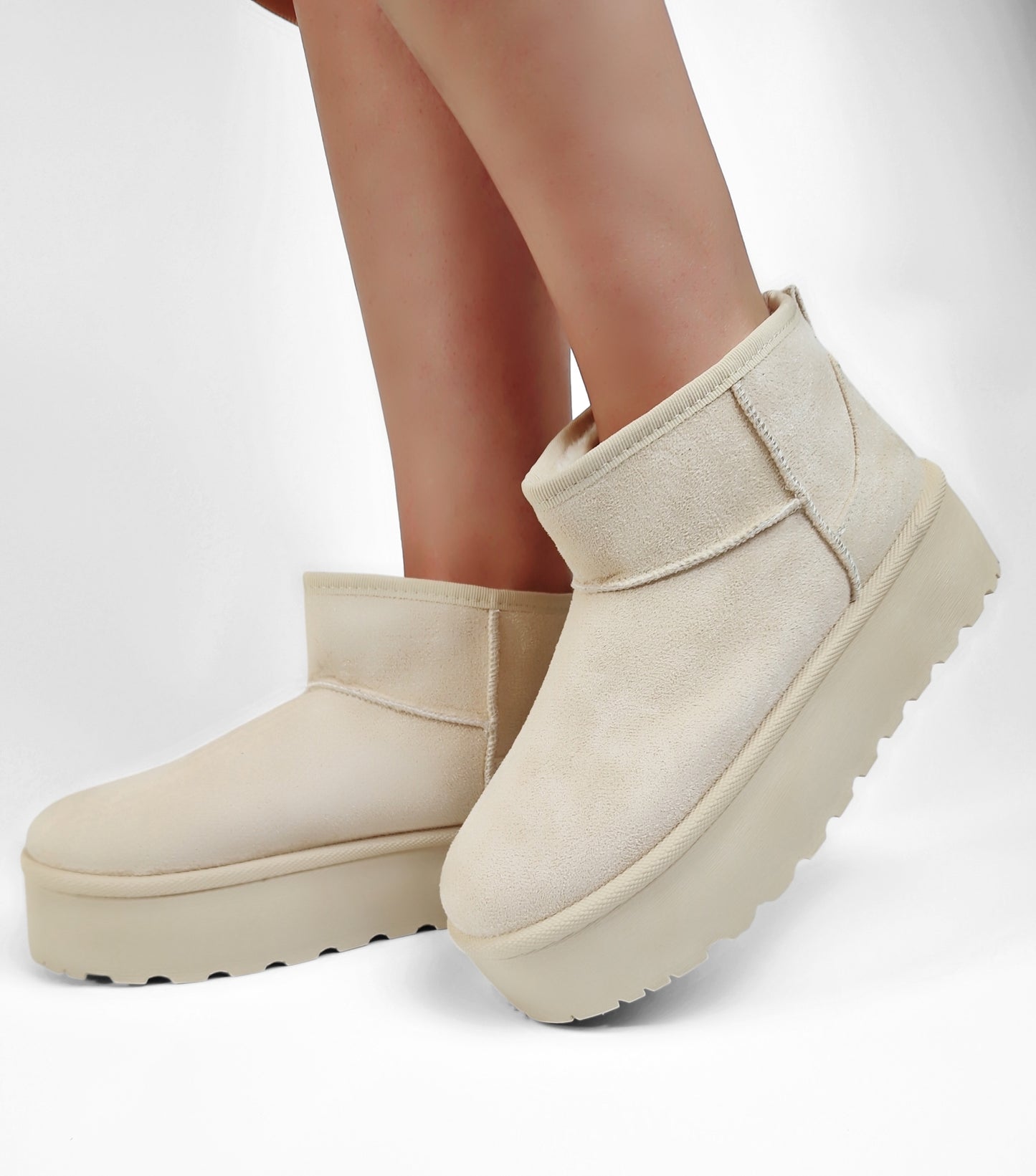 BOTTINES fourrées femmes ALBA BEIGE