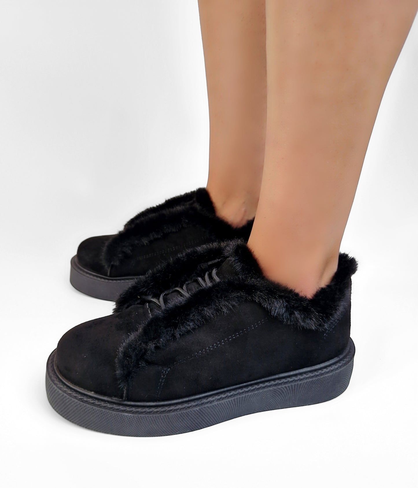 BASKETS femmes fourrées MERYL NOIRE