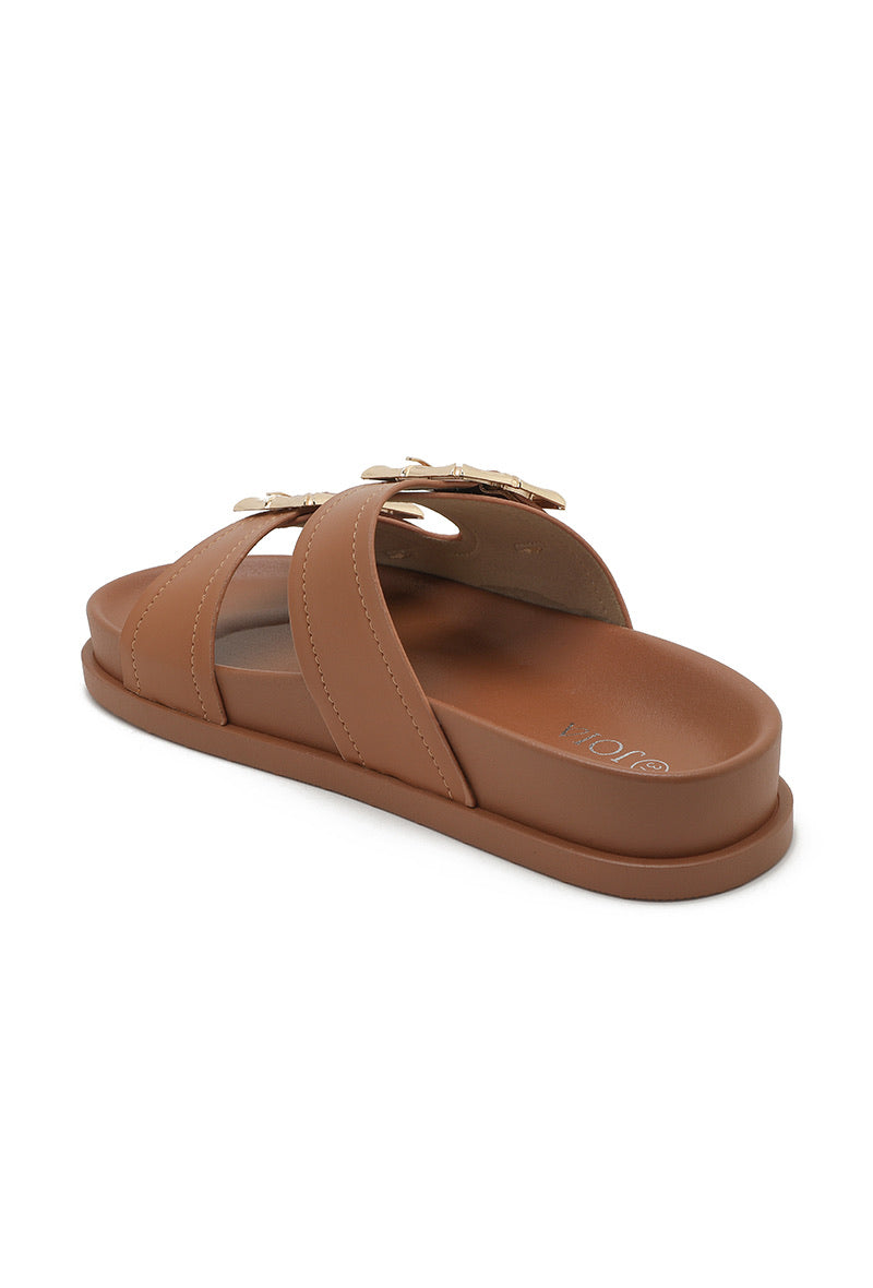 SANDALES plates TAMARA CAMEL