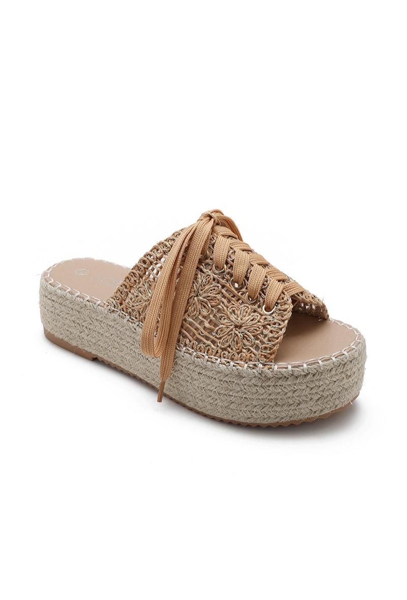 SANDALES compensées femme élisa CAMEL