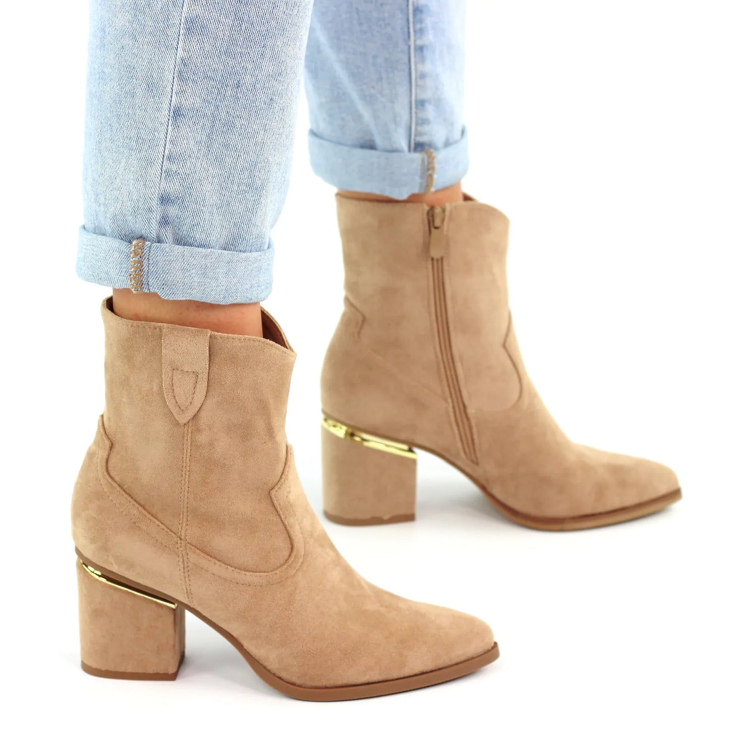 BOTTINES femmes à talons JUSTINE TAUPE