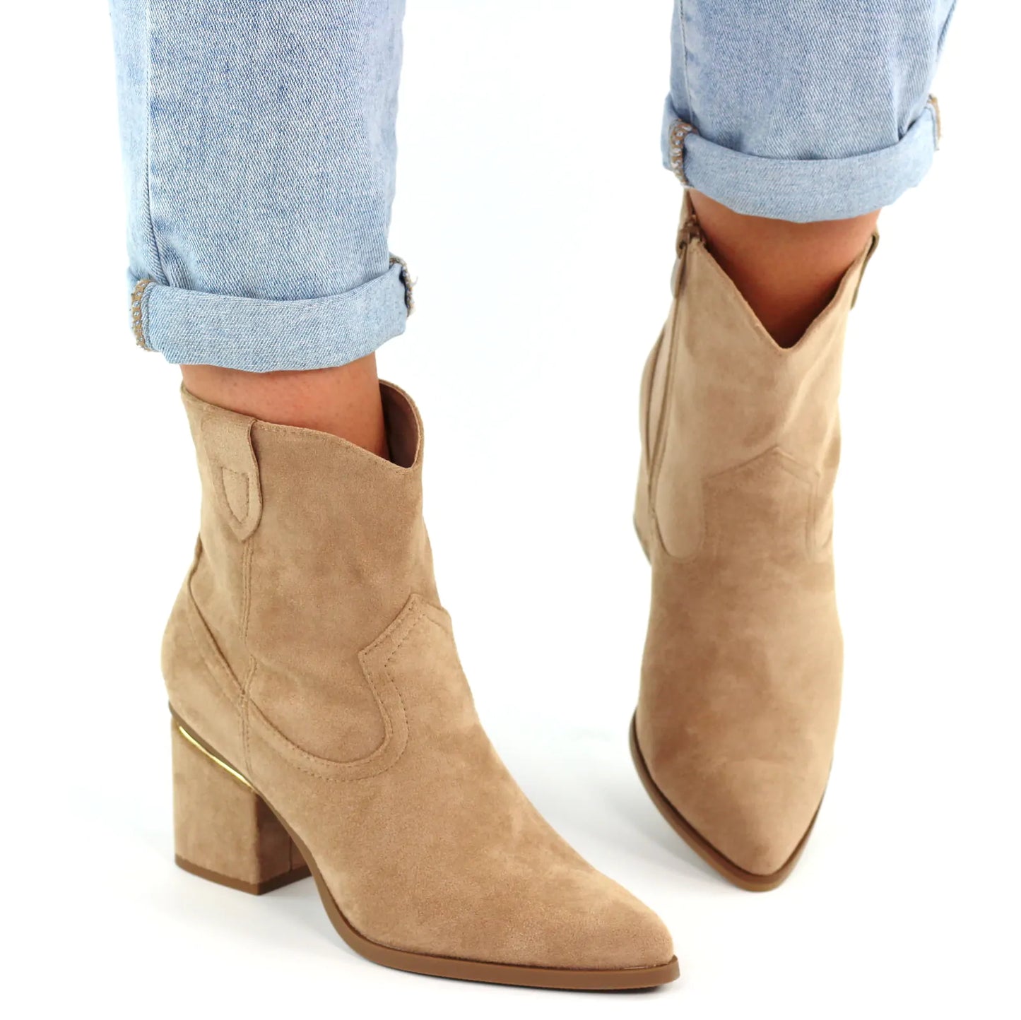 BOTTINES femmes à talons JUSTINE TAUPE