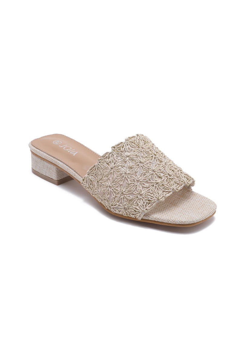 SANDALES à talons femme en toile EDITH BEIGE