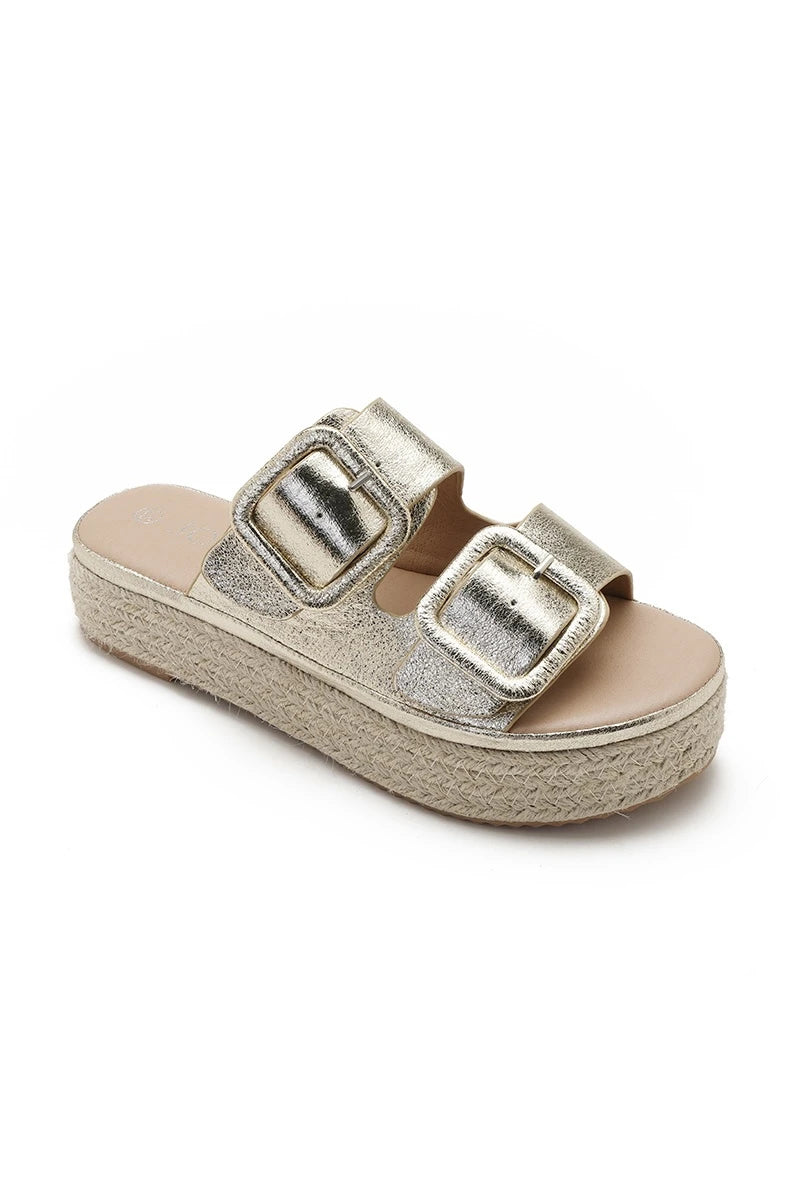 MULES compensées femme AXELLE GOLD