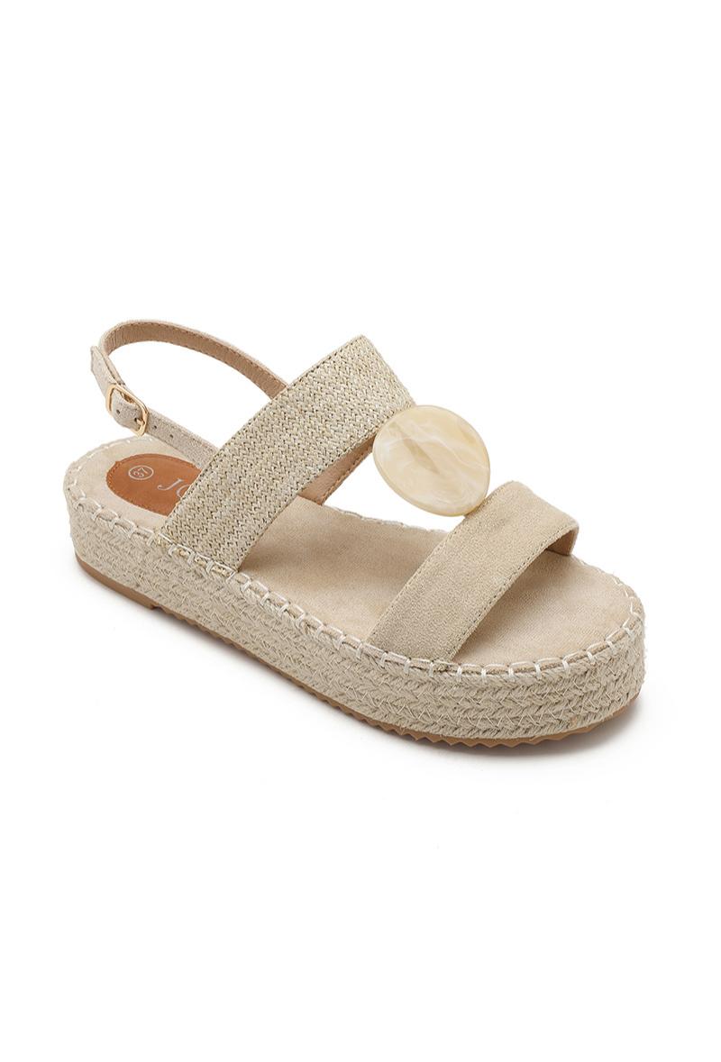 sandales compensées espadrille femme VALERIE BEIGE