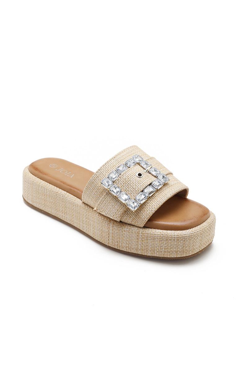 MULES à plateforme femme AGLAE BEIGE
