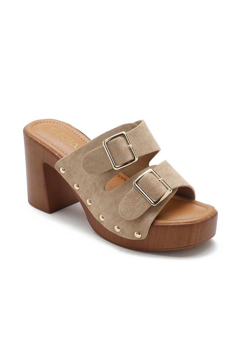 mules à talons sabot femme MELINDA BEIGE