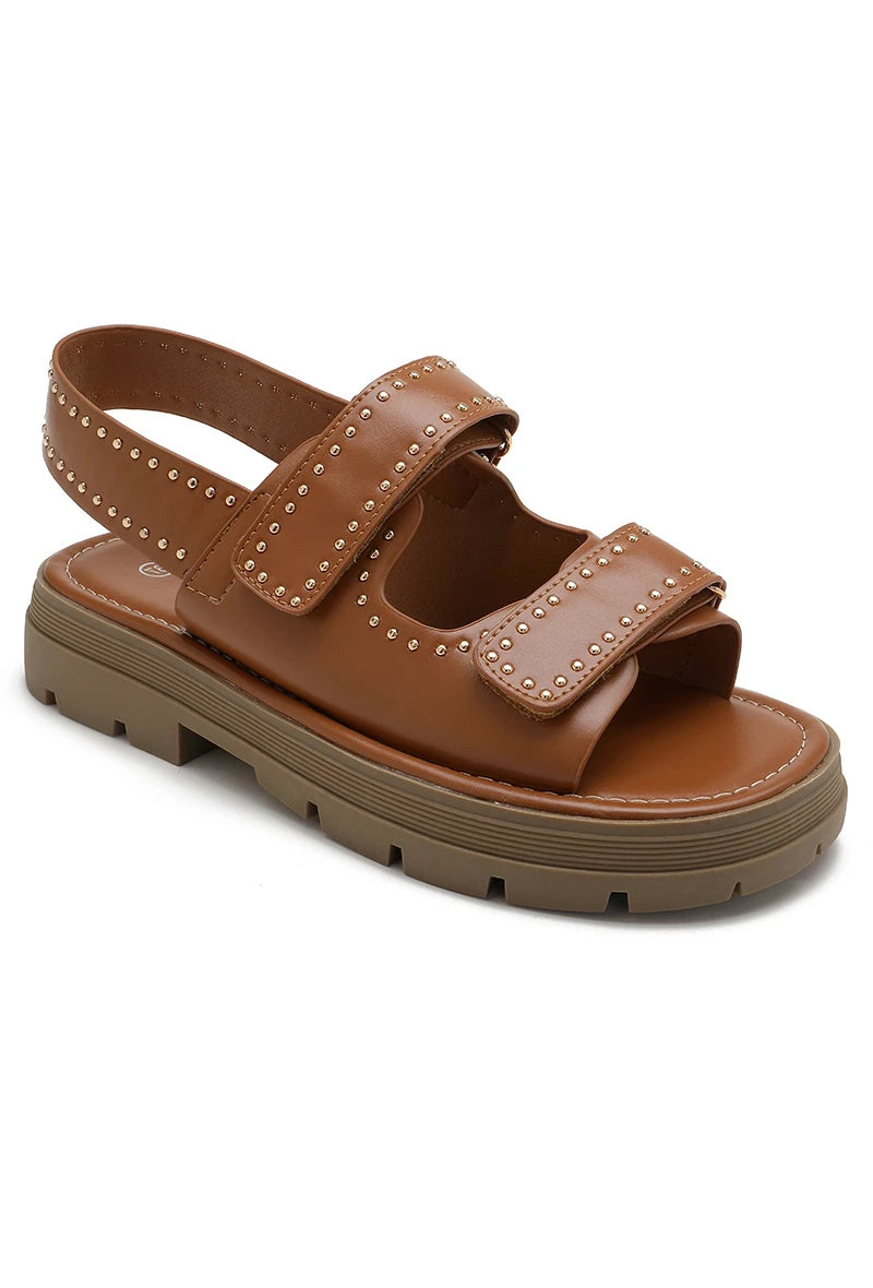 sandales à plateforme femme bride à scratch ROXY CAMEL