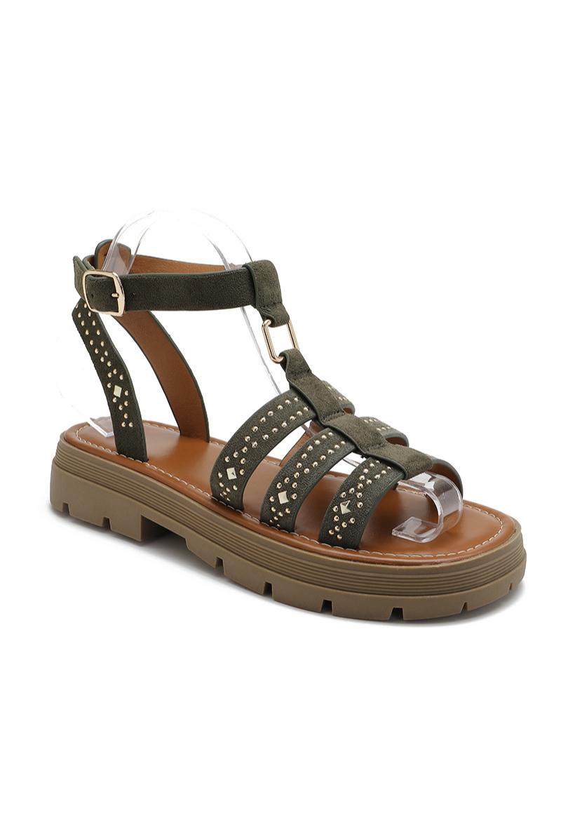 SANDALES à plateforme femme avec strass JENNAH KAKI