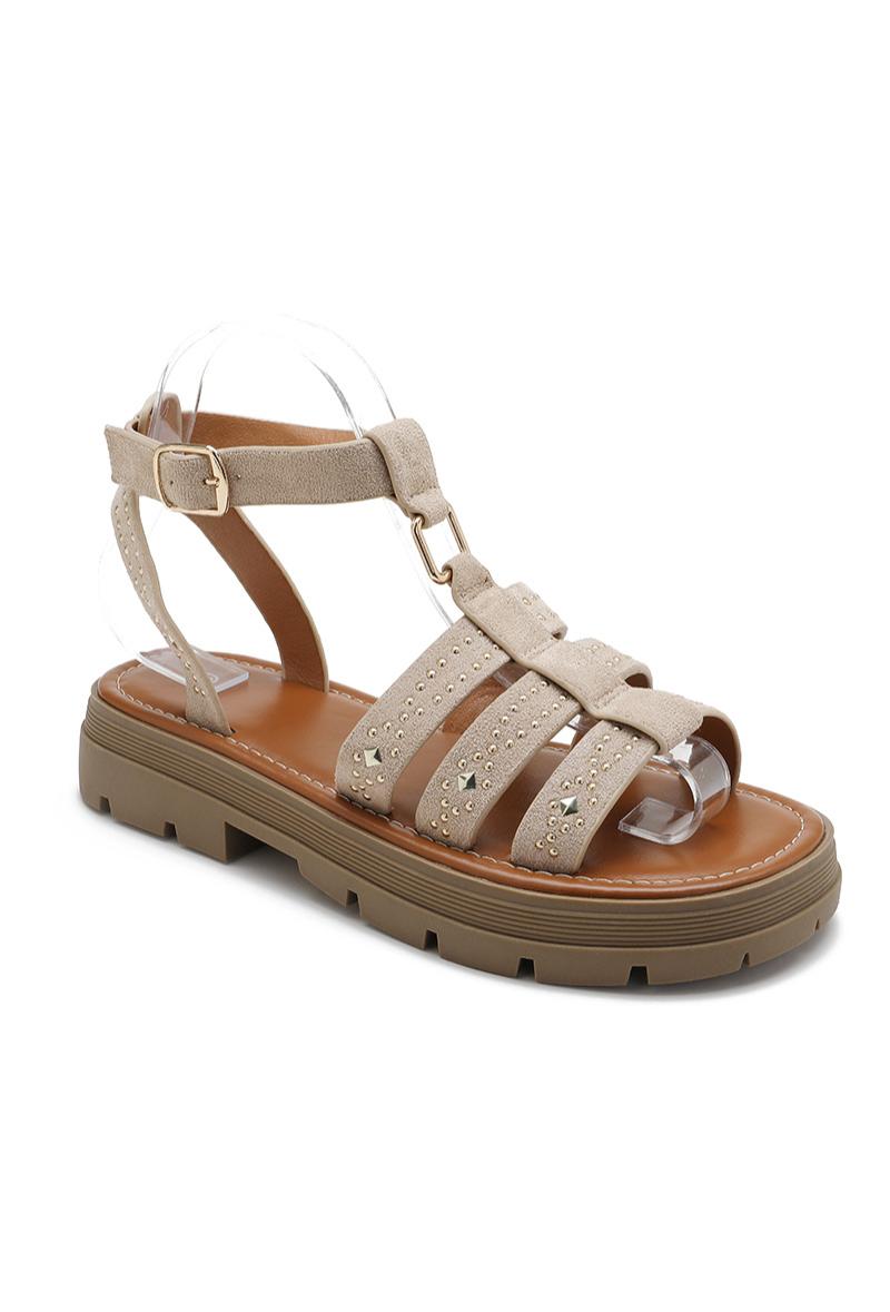 SANDALES à plateforme femme avec strass JENNAH BEIGE