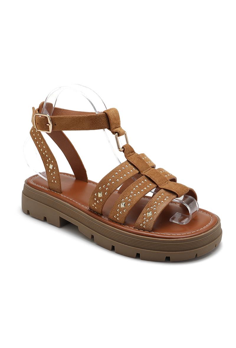 SANDALES à plateforme femme avec strass JENNAH CAMEL