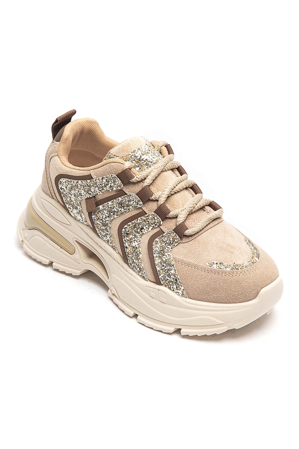 BASKETS femmes paillettes KIARA MARRON