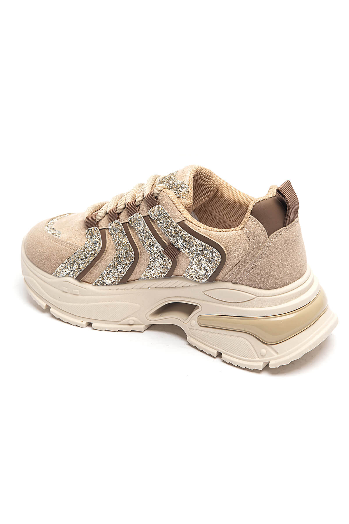 BASKETS femmes paillettes KIARA MARRON