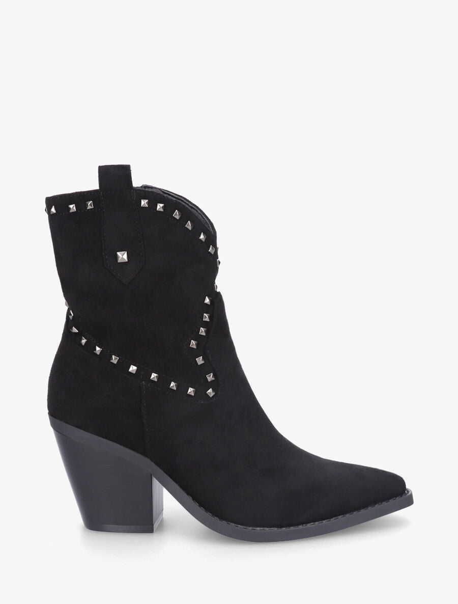 BOTTINES santiags femmes cloutées FIONA NOIRE