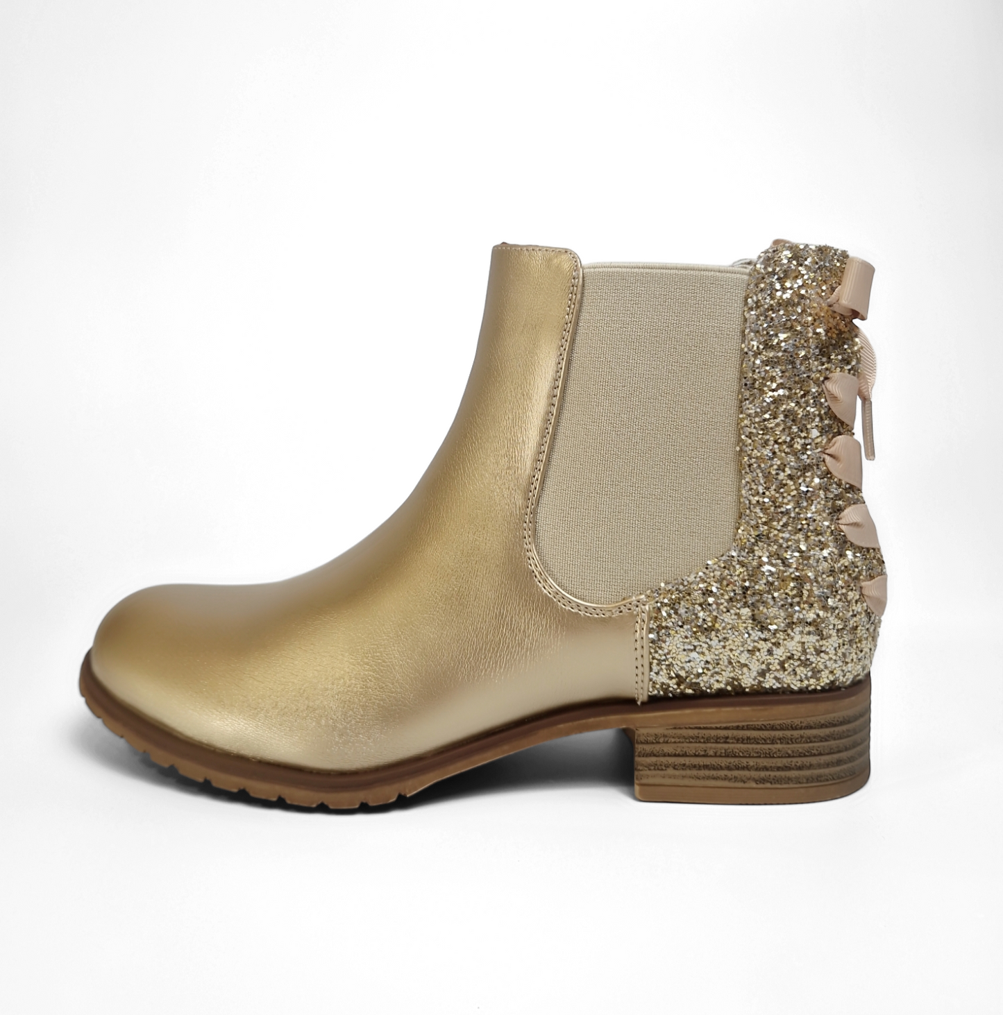 BOTTINES femmes plates pailletées LILIE GOLD