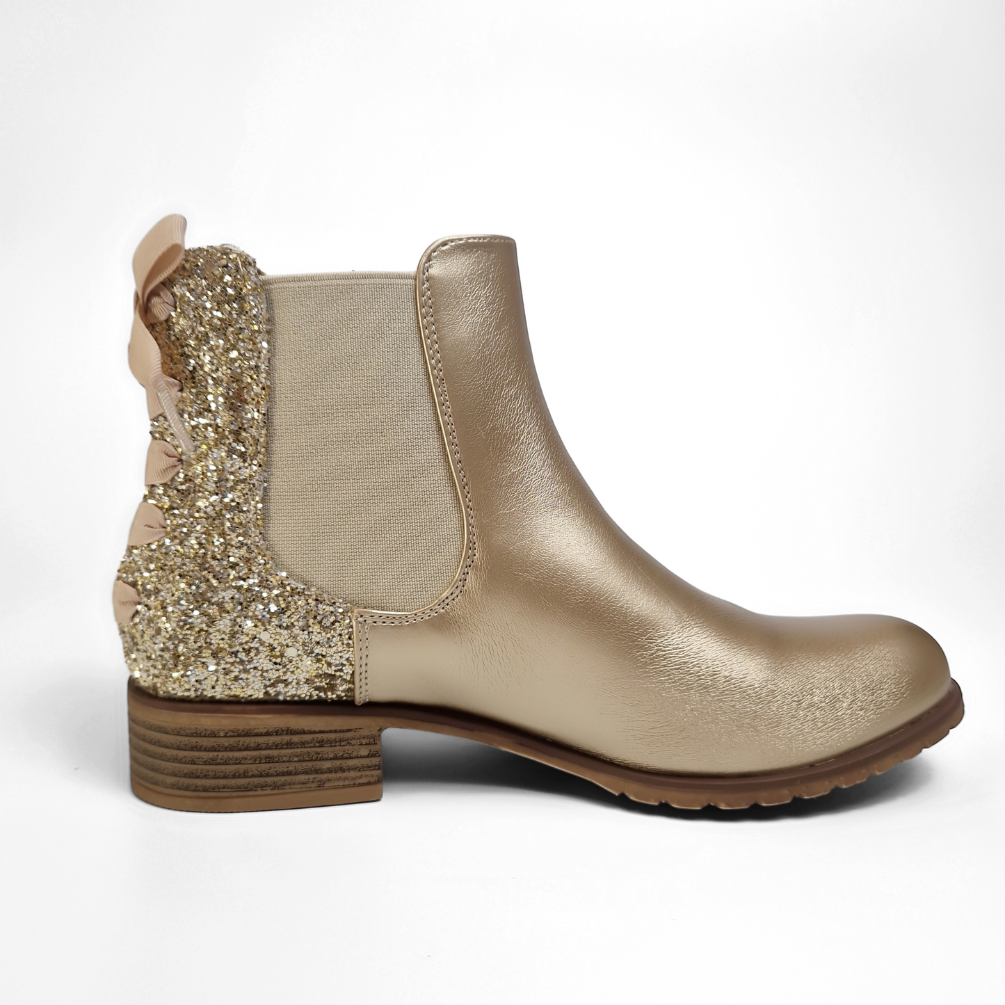 BOTTINES femmes plates pailletées LILIE GOLD