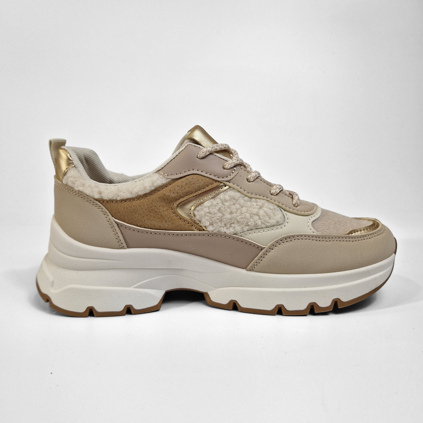 BASKETS femmes moumoutes boucles CECILE BEIGE