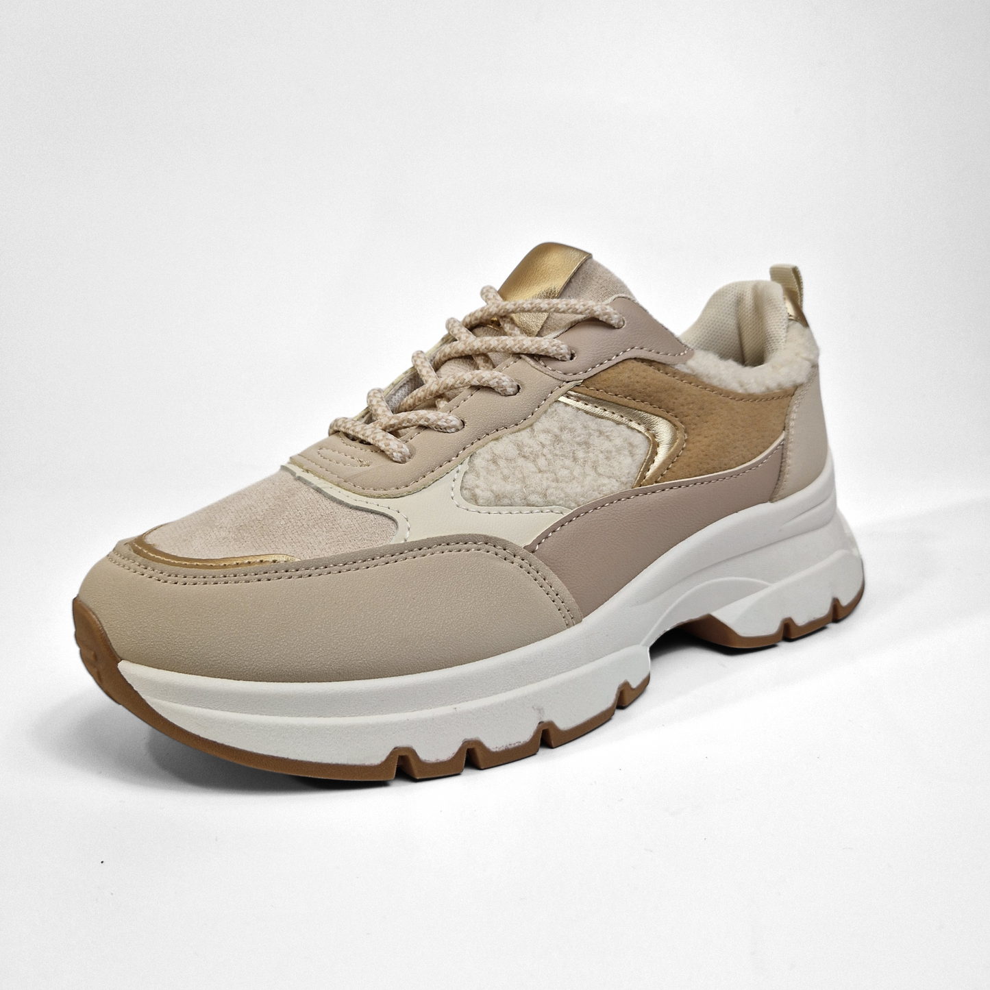 BASKETS femmes moumoutes boucles CECILE BEIGE
