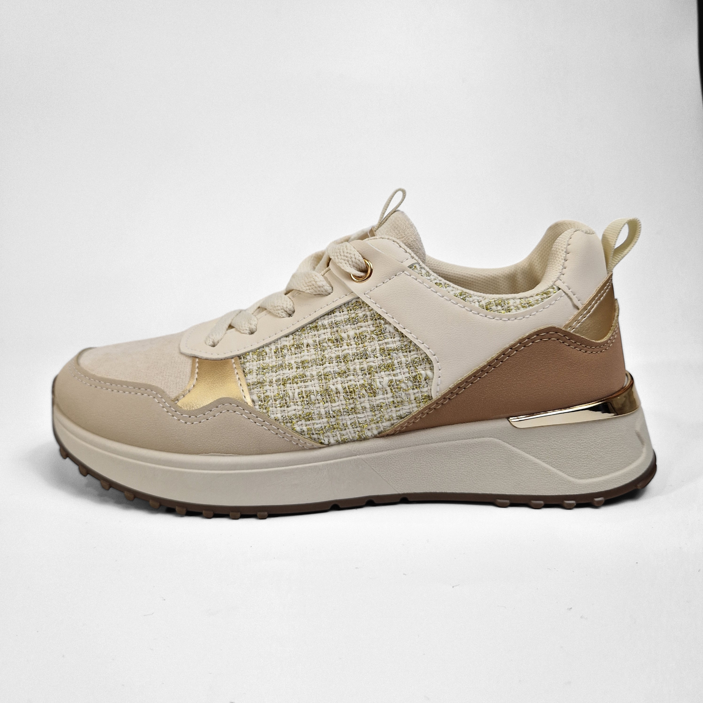 BASKETS femmes bi matière VANINA BEIGE