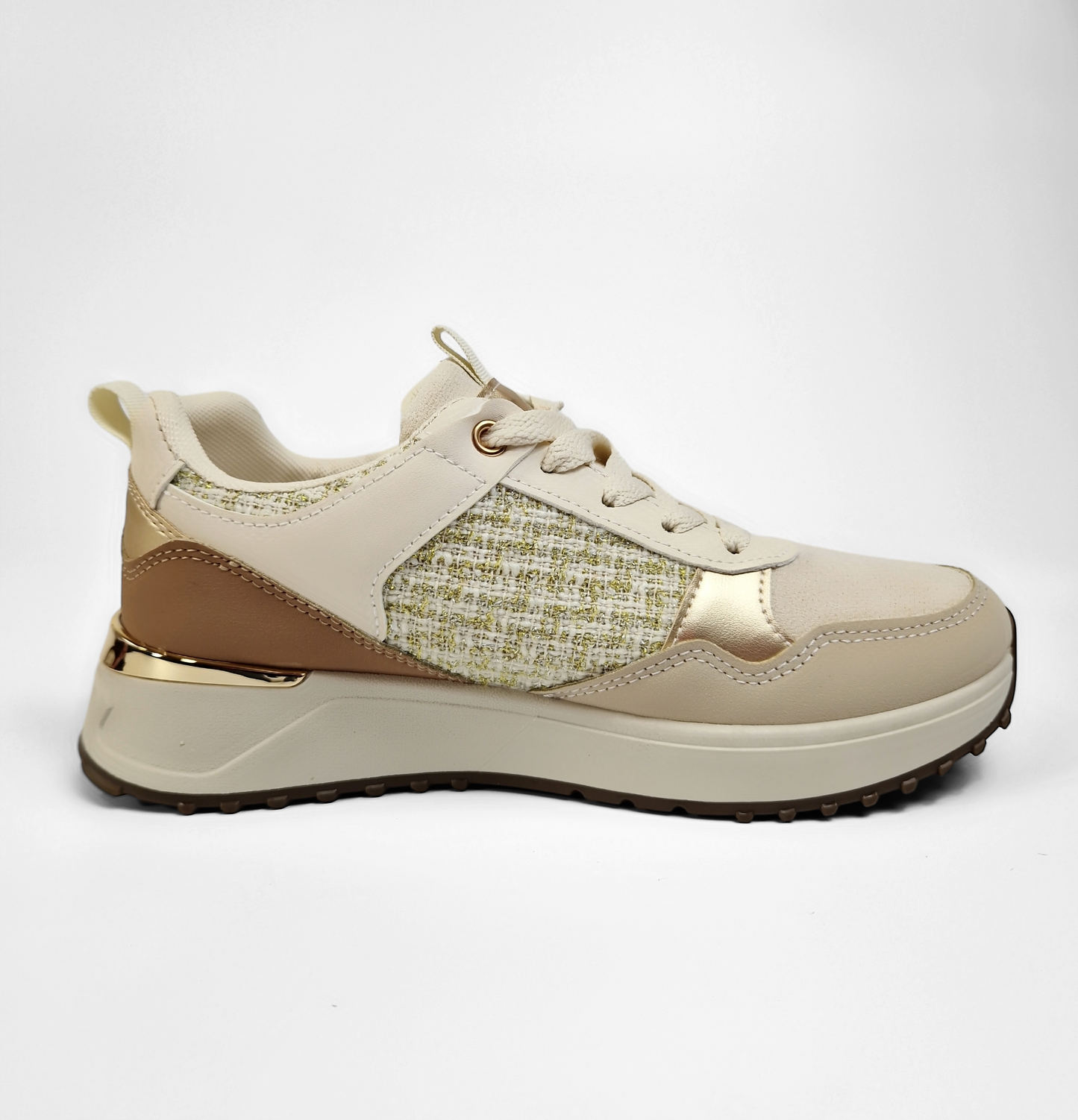 BASKETS femmes bi matière VANINA BEIGE