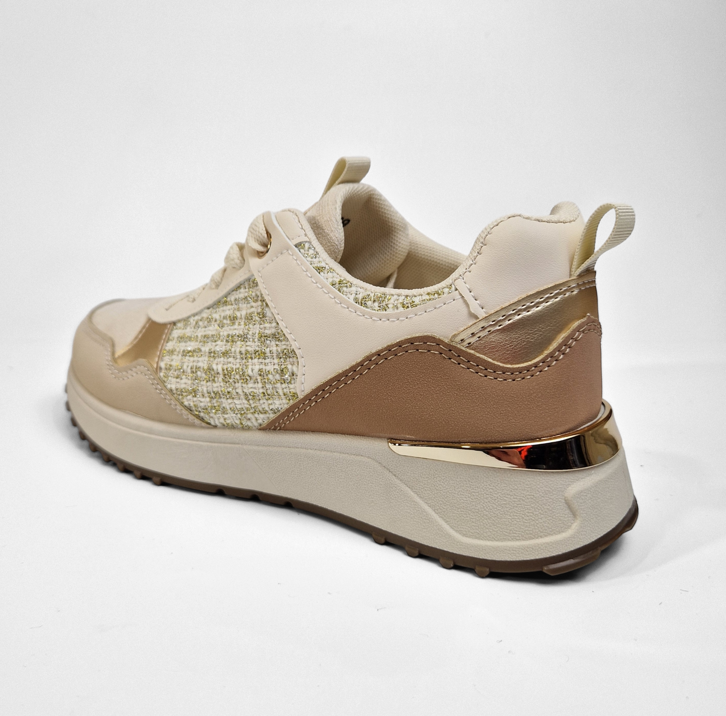 BASKETS femmes bi matière VANINA BEIGE