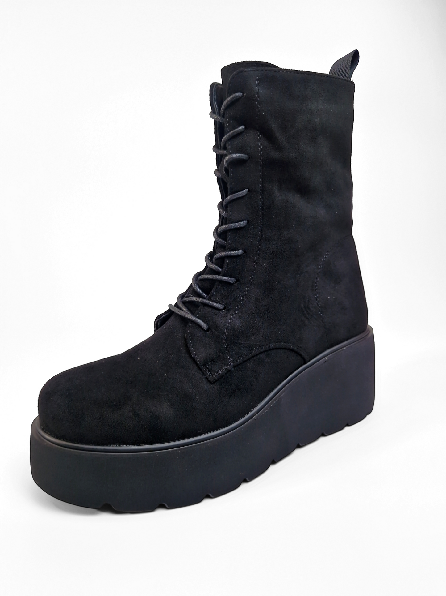 BOTTINES femmes compensées en suédine IRIS NOIRE