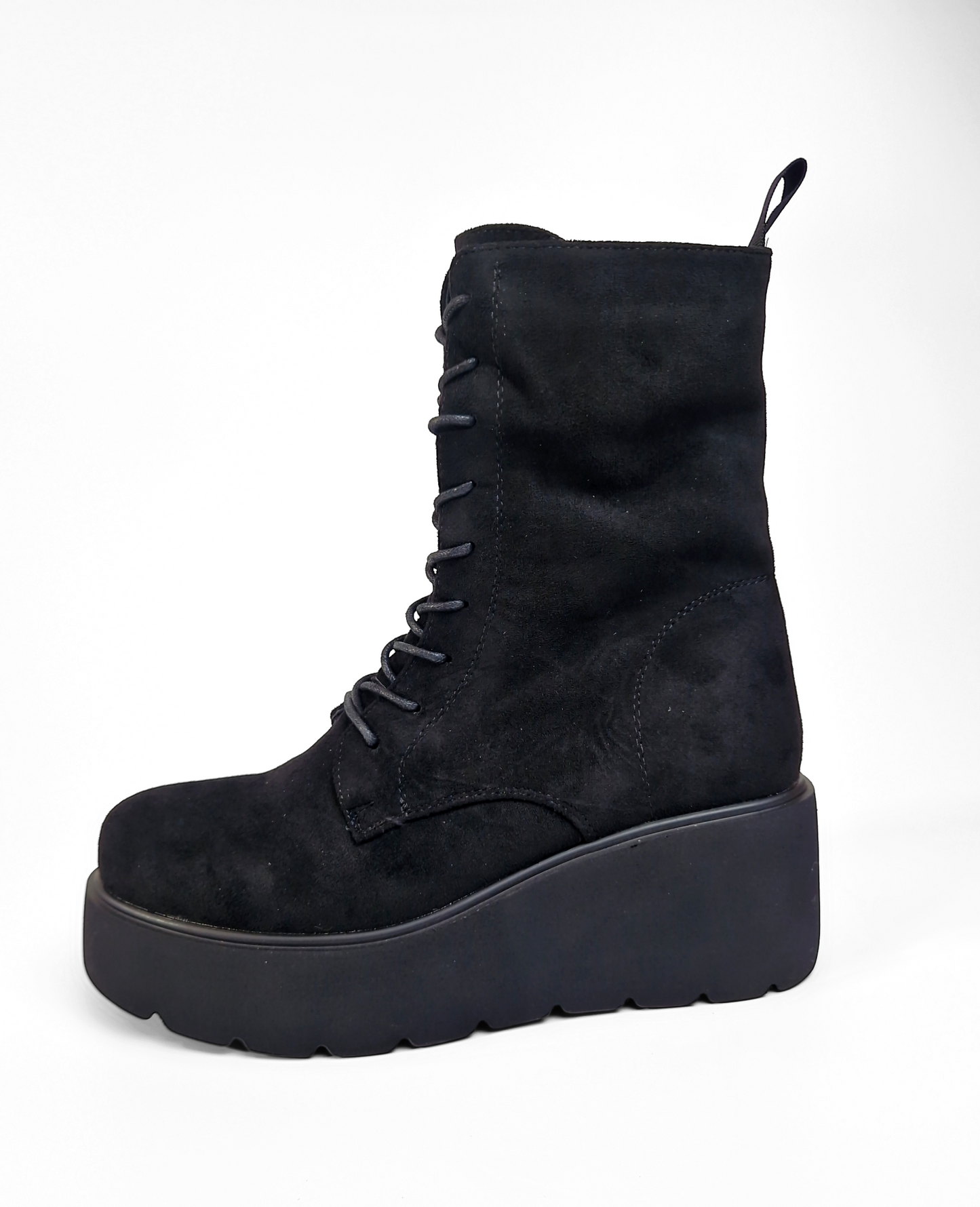 BOTTINES femmes compensées en suédine IRIS NOIRE