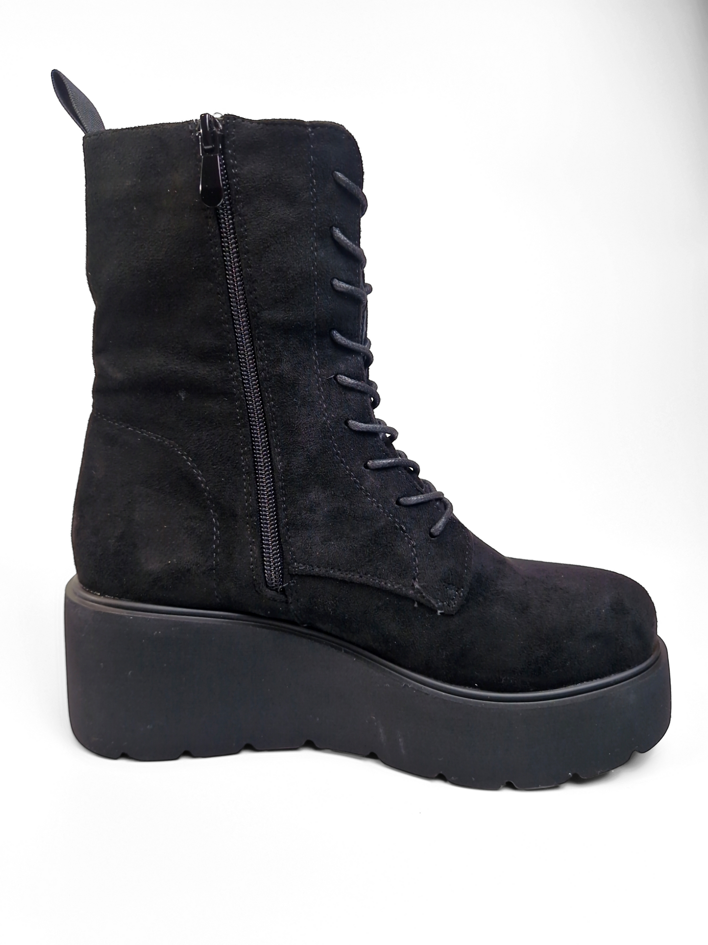 BOTTINES femmes compensées en suédine IRIS NOIRE