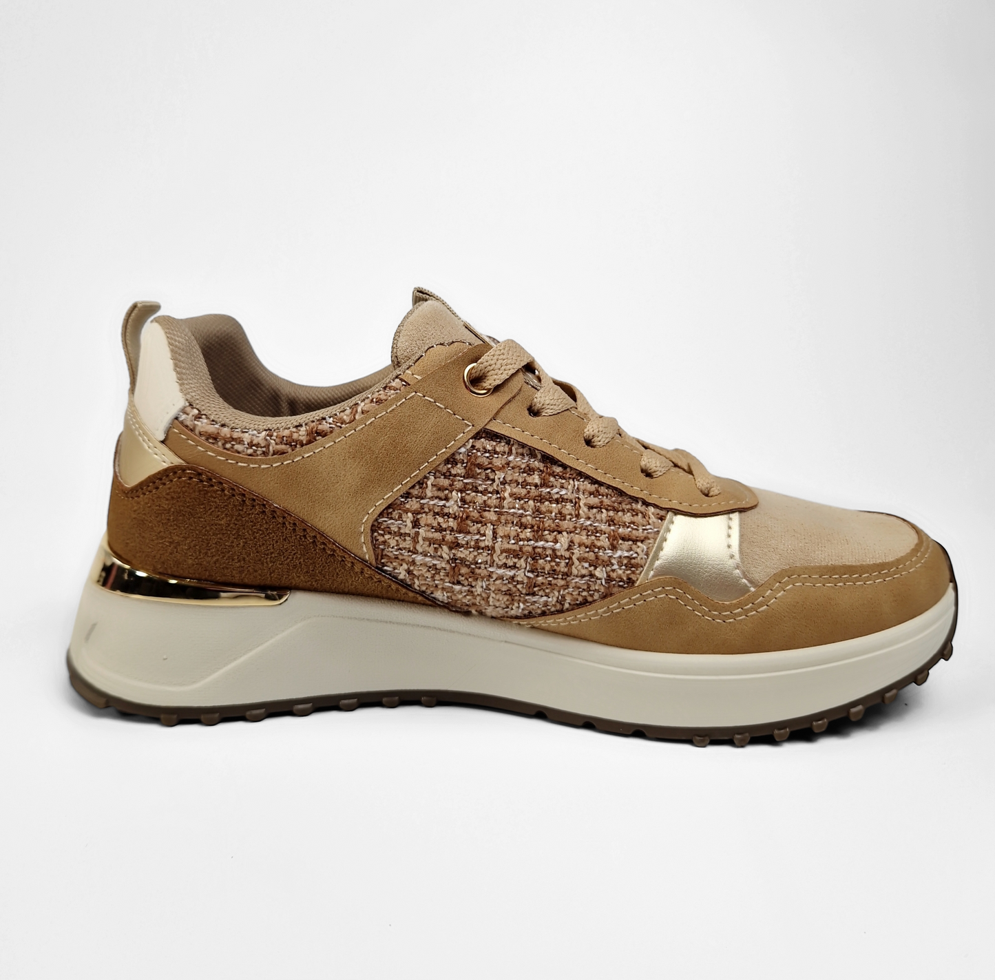 BASKETS femmes bi matière VANINA TAUPE