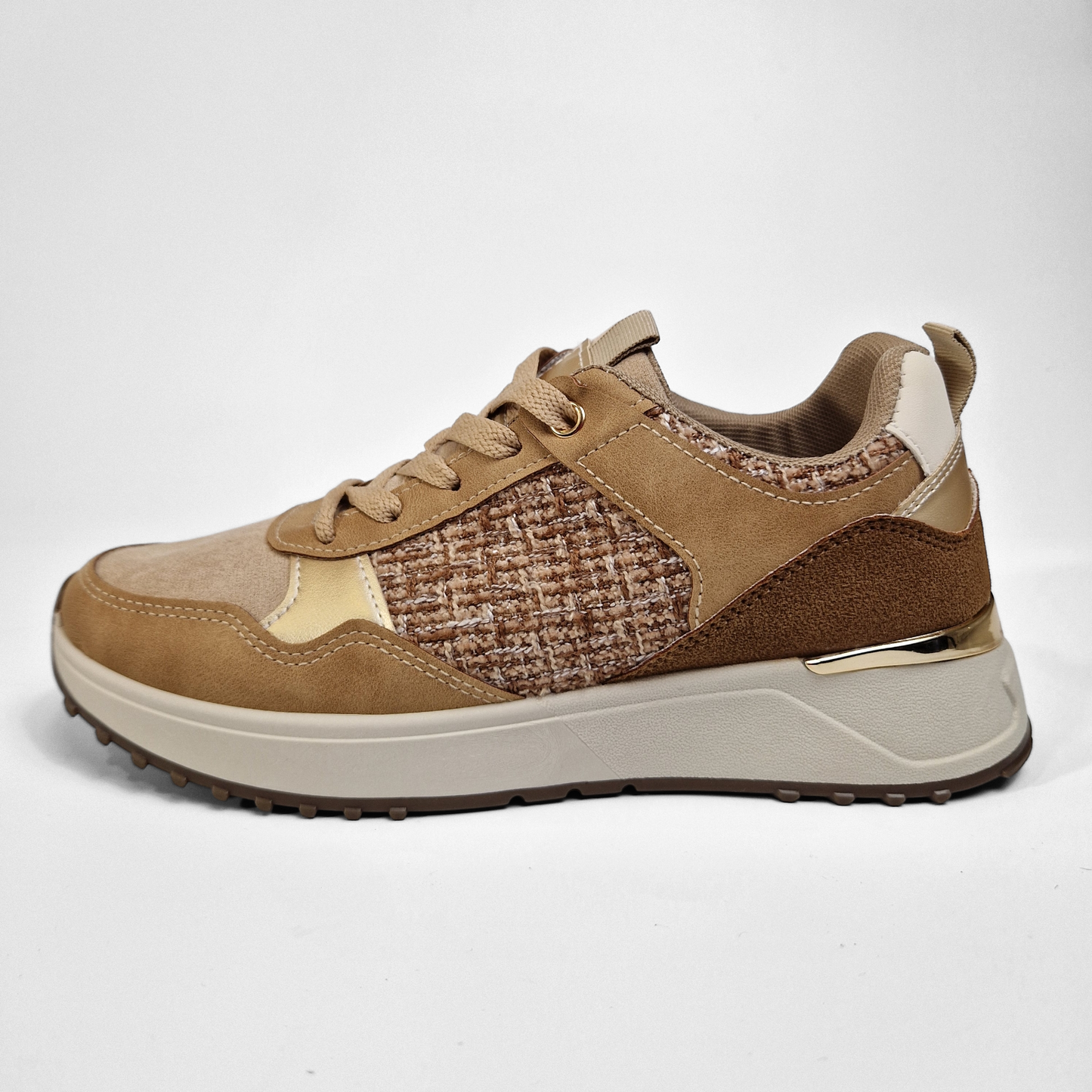 BASKETS femmes bi matière VANINA TAUPE