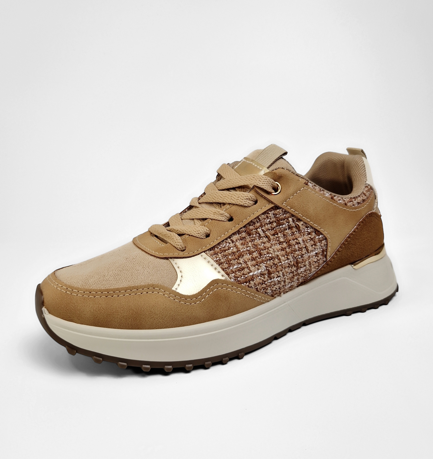 BASKETS femmes bi matière VANINA TAUPE