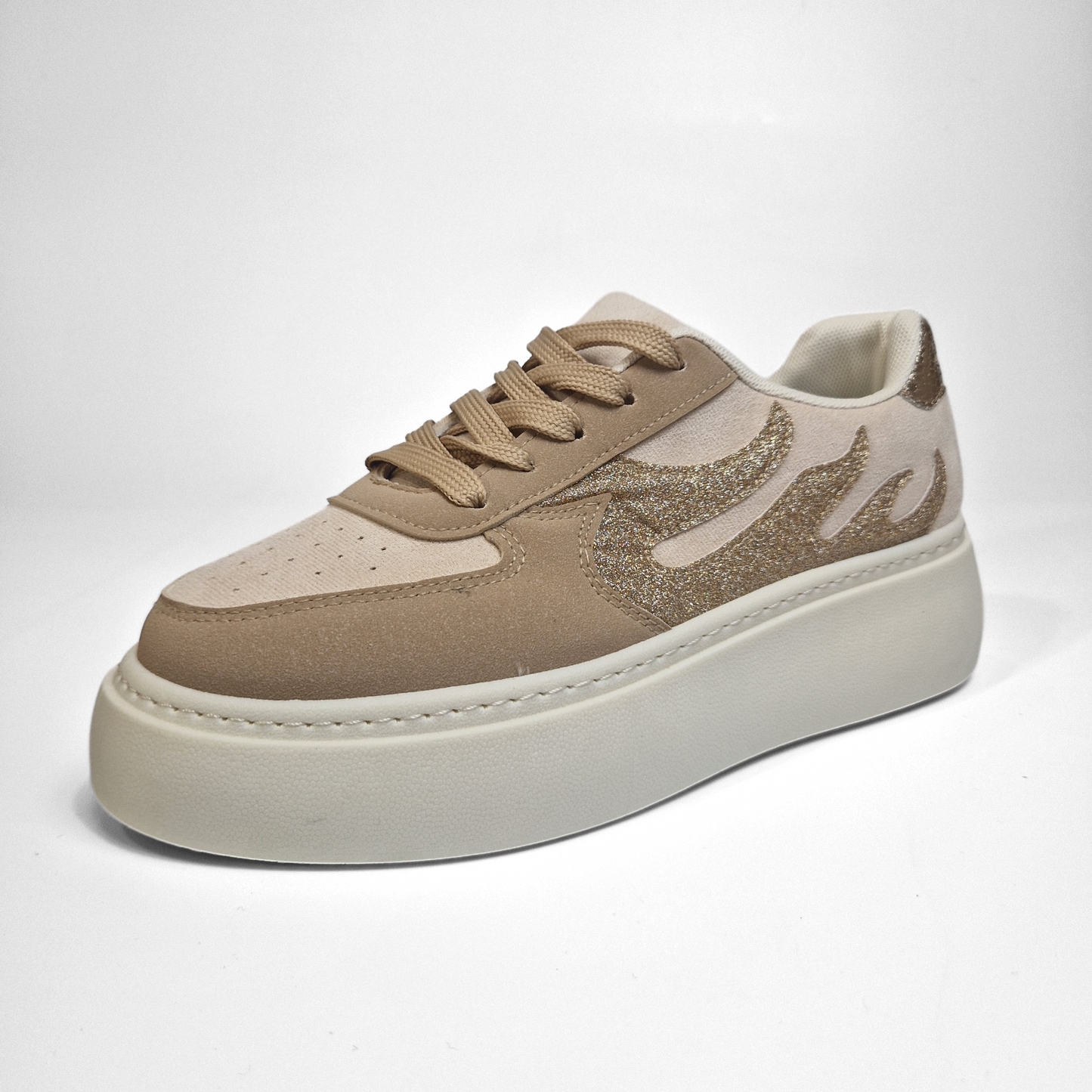 BASKETS paillettes MAELYS BEIGE