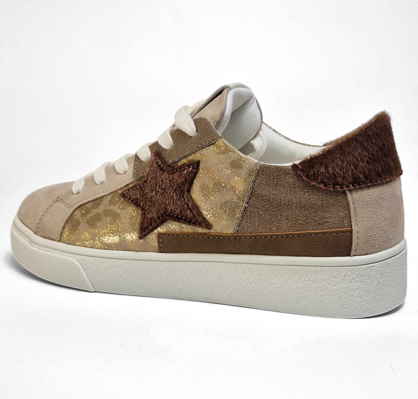 BASKETS étoile léopard femme KIM TAUPE