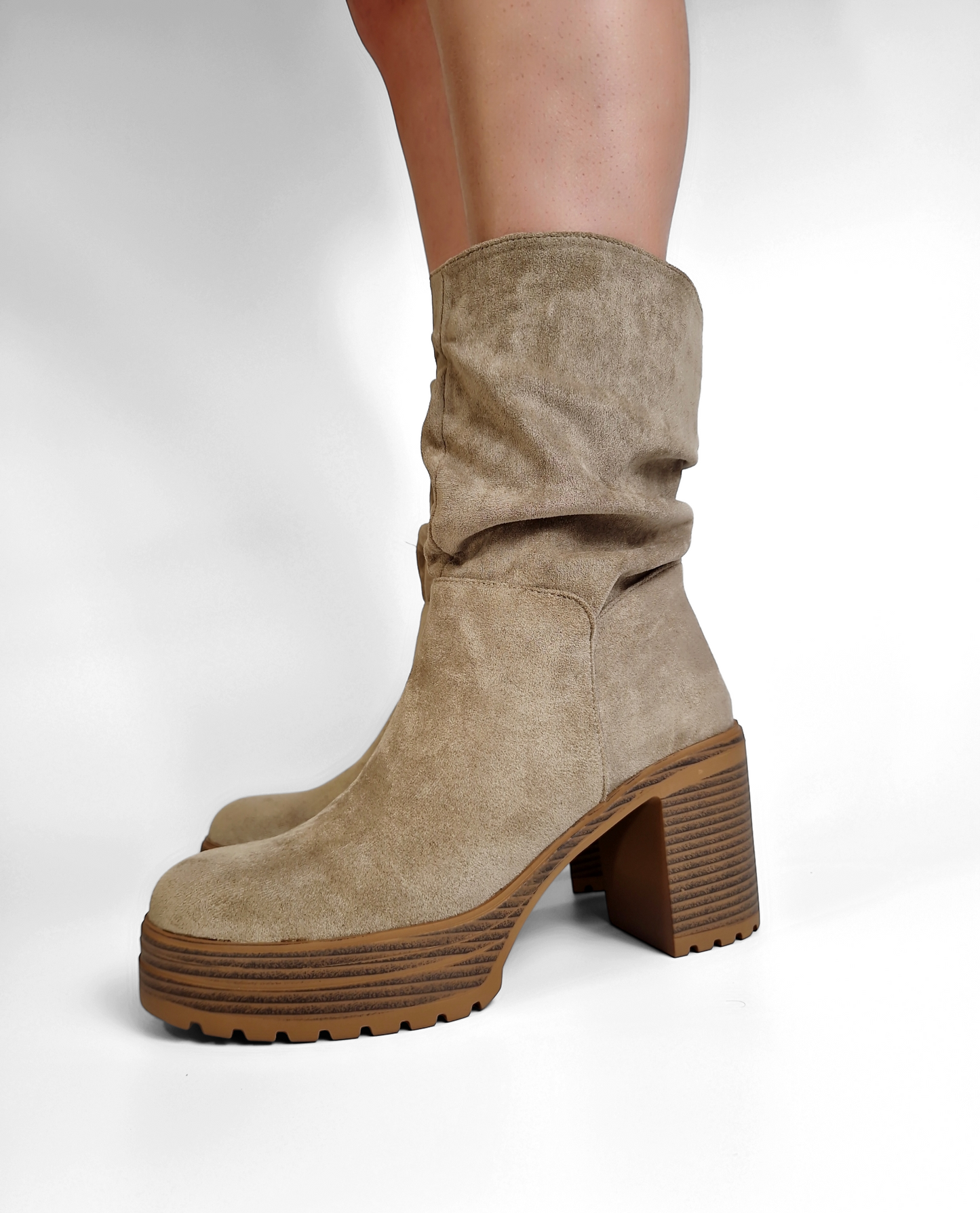 BOTTINES femmes à talon et plateforme FAUSTINE KAKI