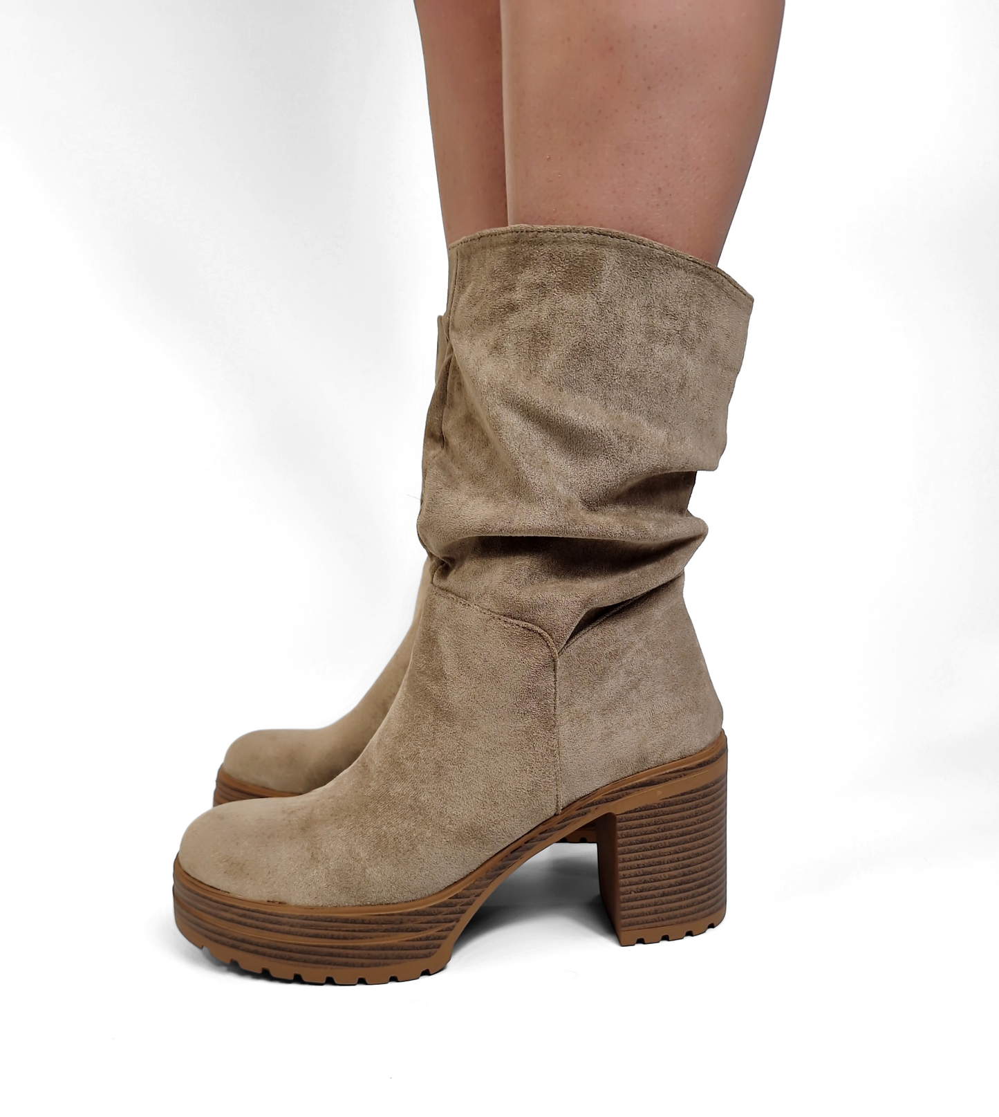 BOTTINES femmes à talon et plateforme FAUSTINE KAKI