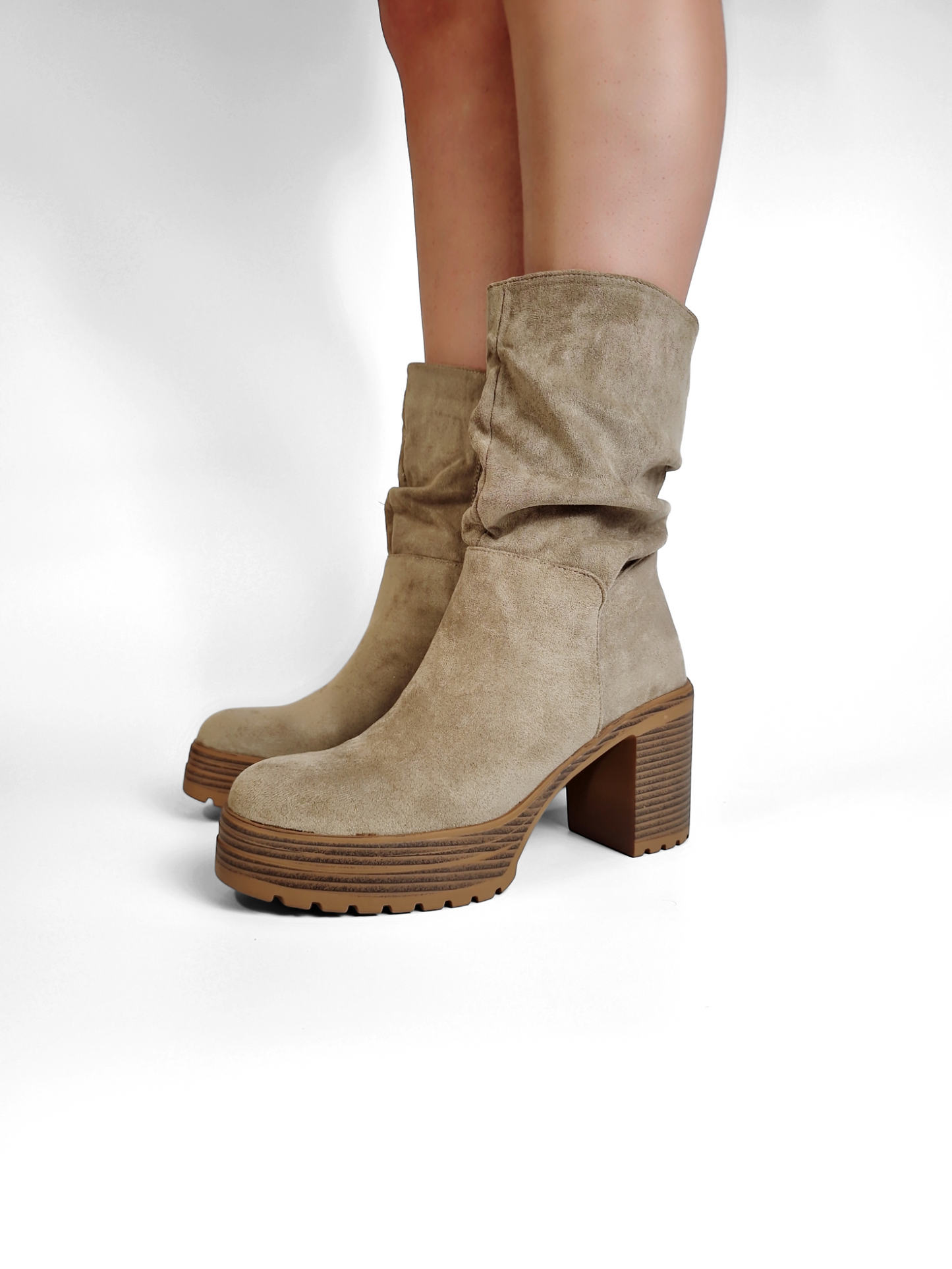 BOTTINES femmes à talon et plateforme FAUSTINE KAKI