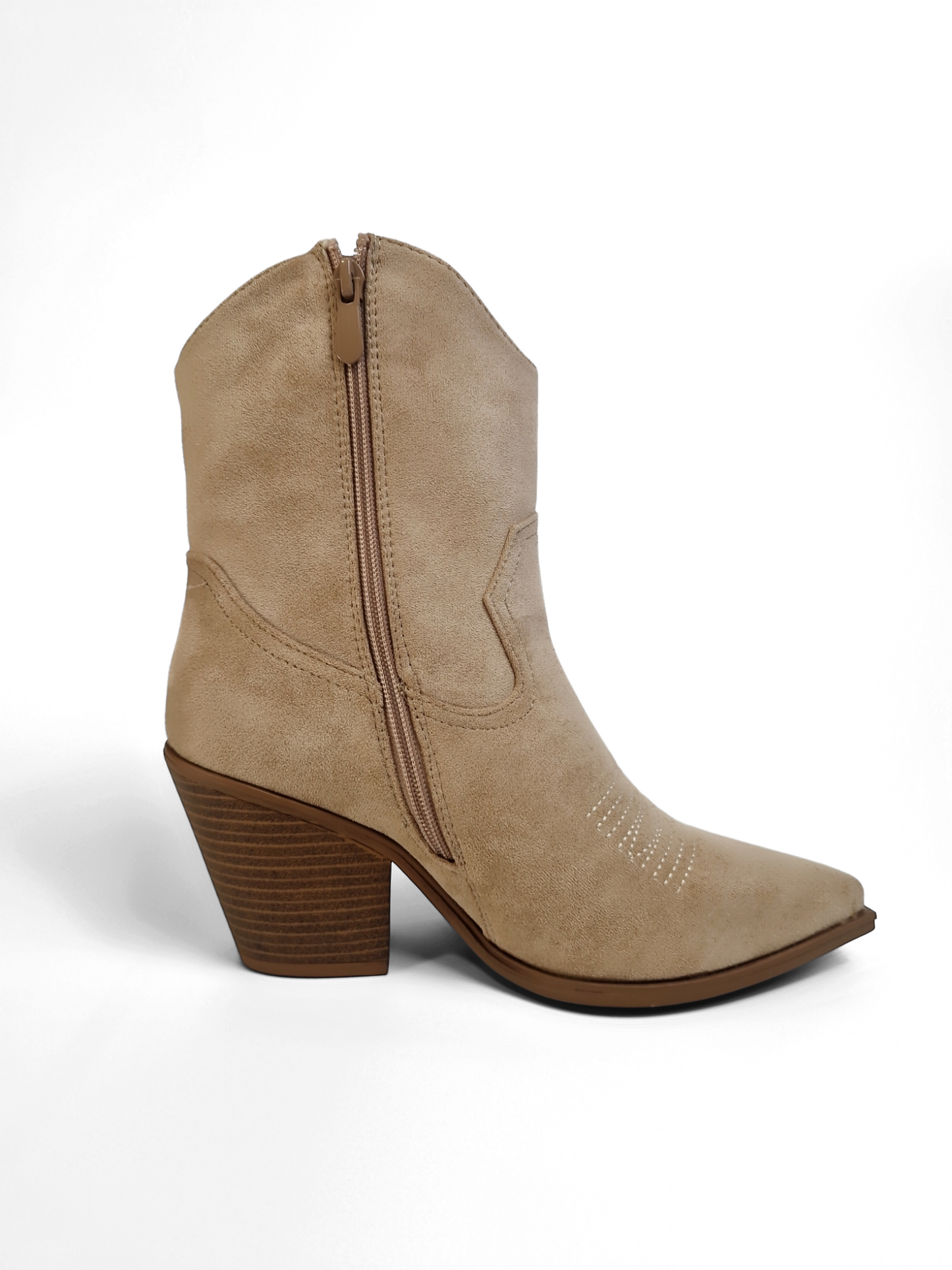 BOTTINES santiags femmes à talon SALMA TAUPE