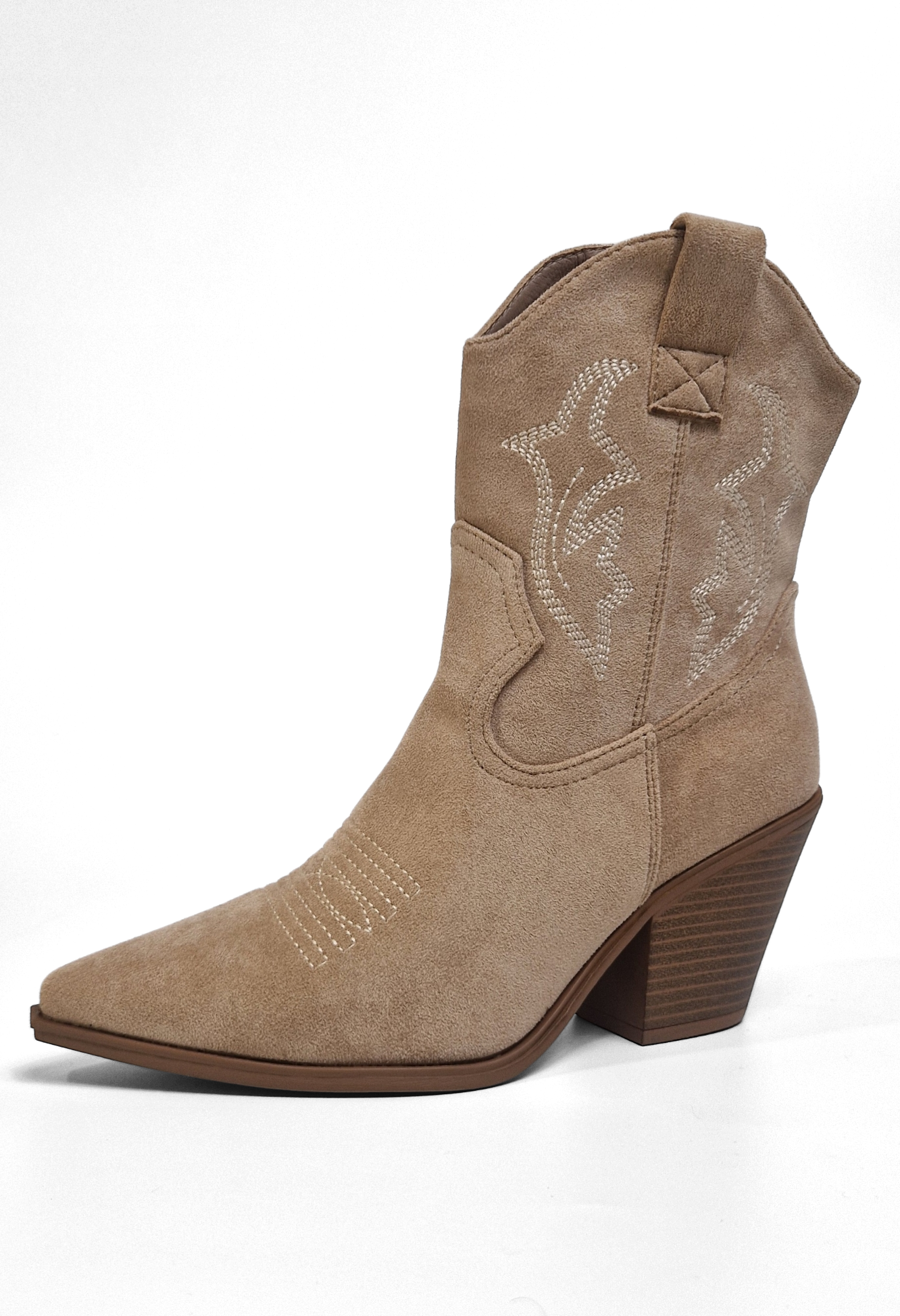 BOTTINES santiags femmes à talon SALMA TAUPE