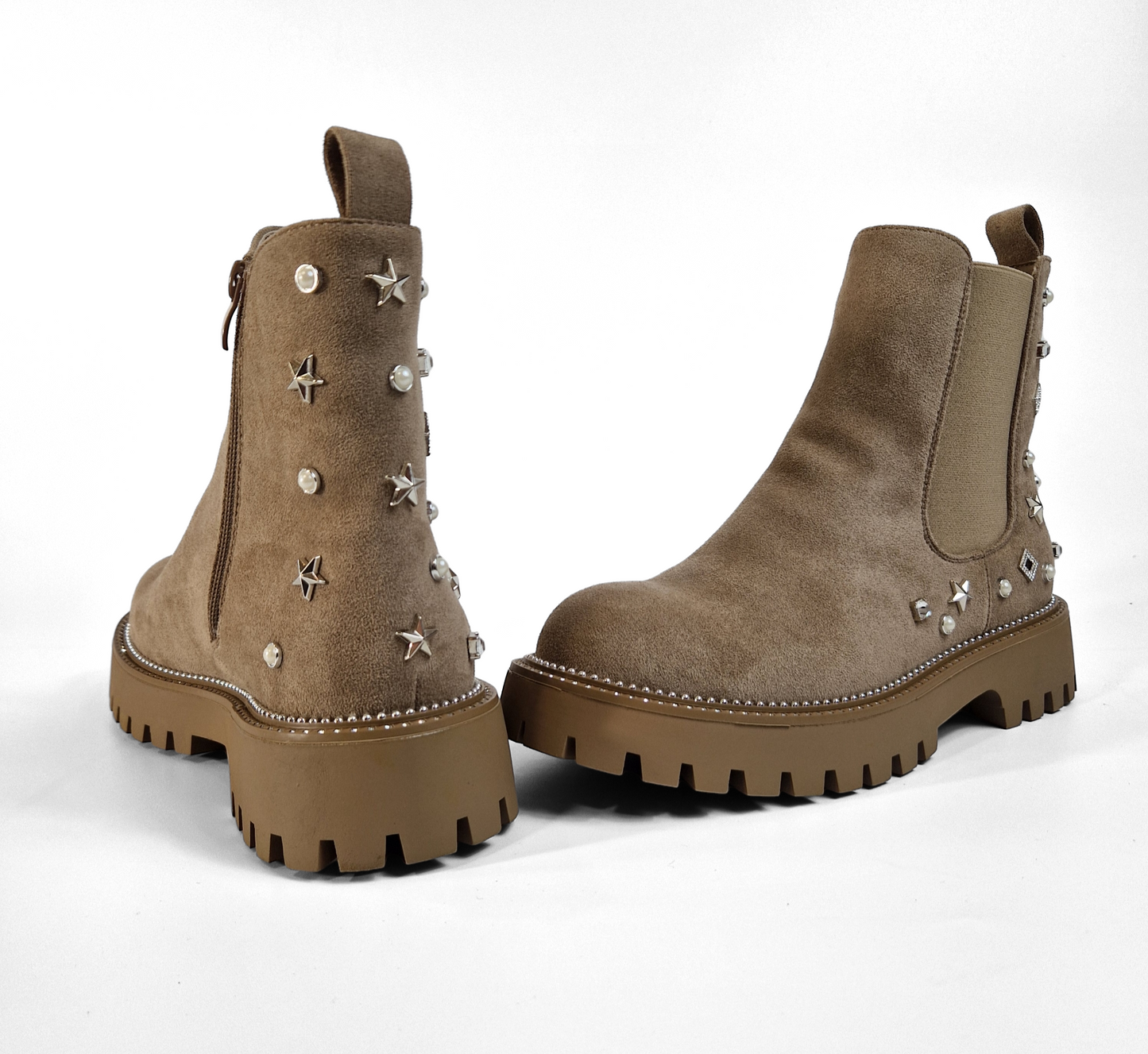 BOTTINES femmes bijoux argentés INES TAUPE