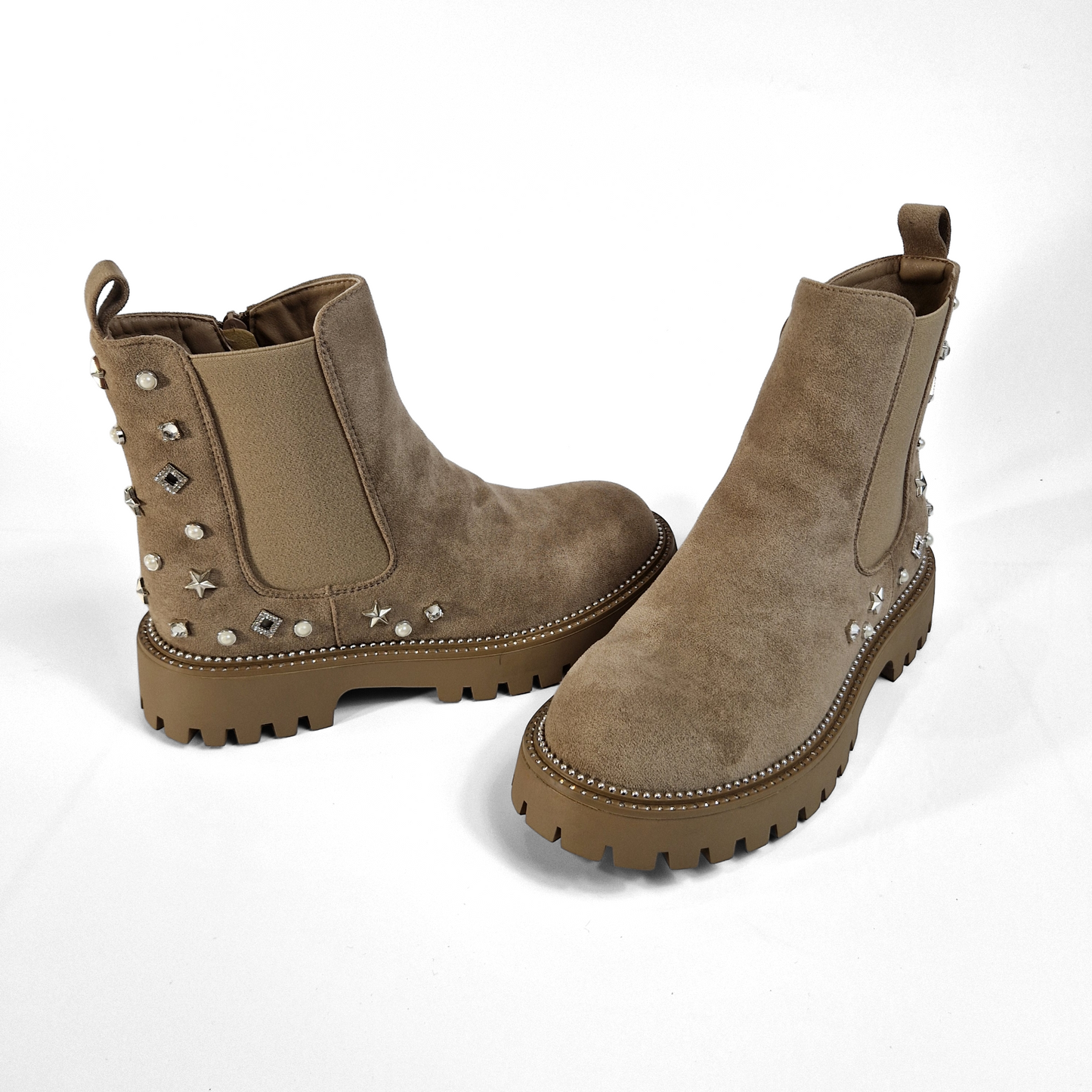 BOTTINES femmes bijoux argentés INES TAUPE