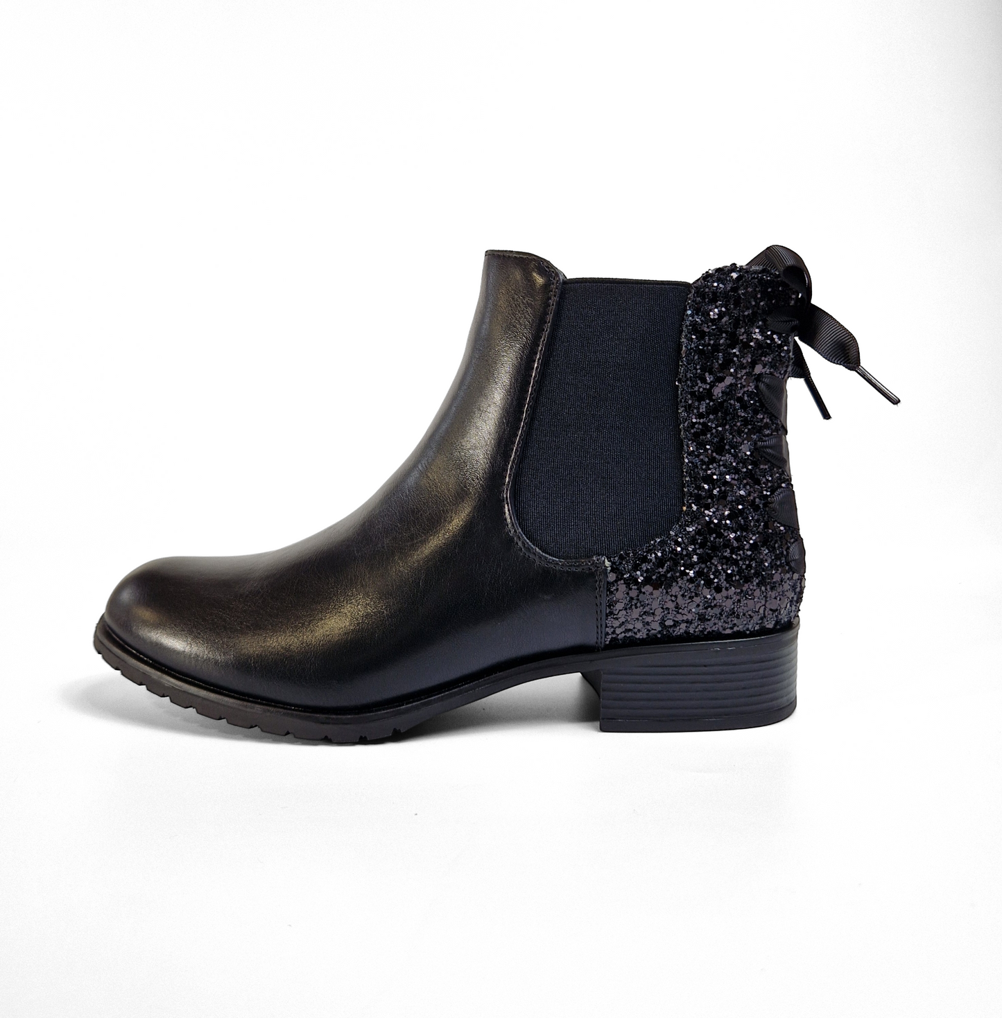 BOTTINES femmes plates pailletées LILIE NOIRE