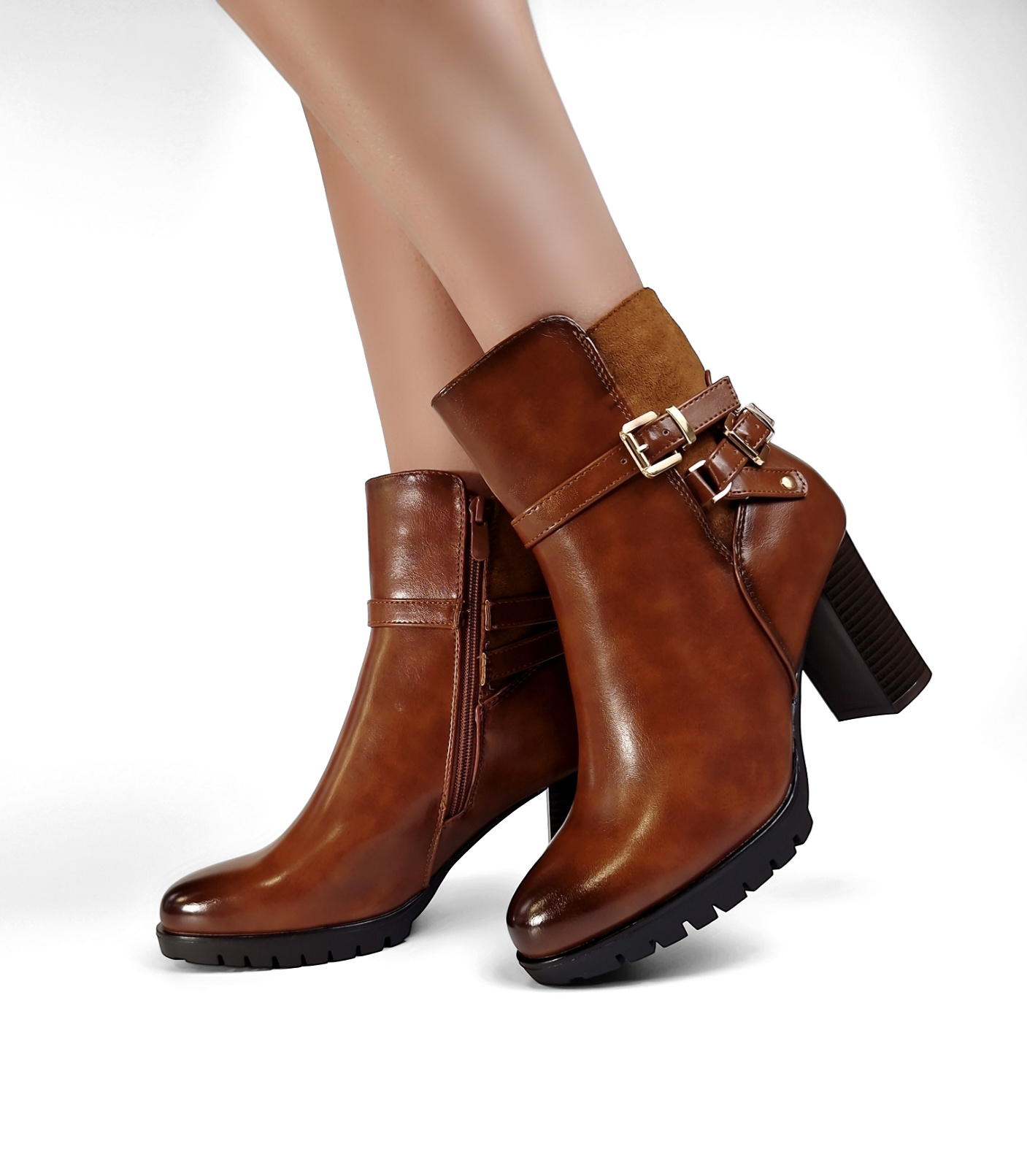 BOTTINES femmes à talons ALIX CAMEL