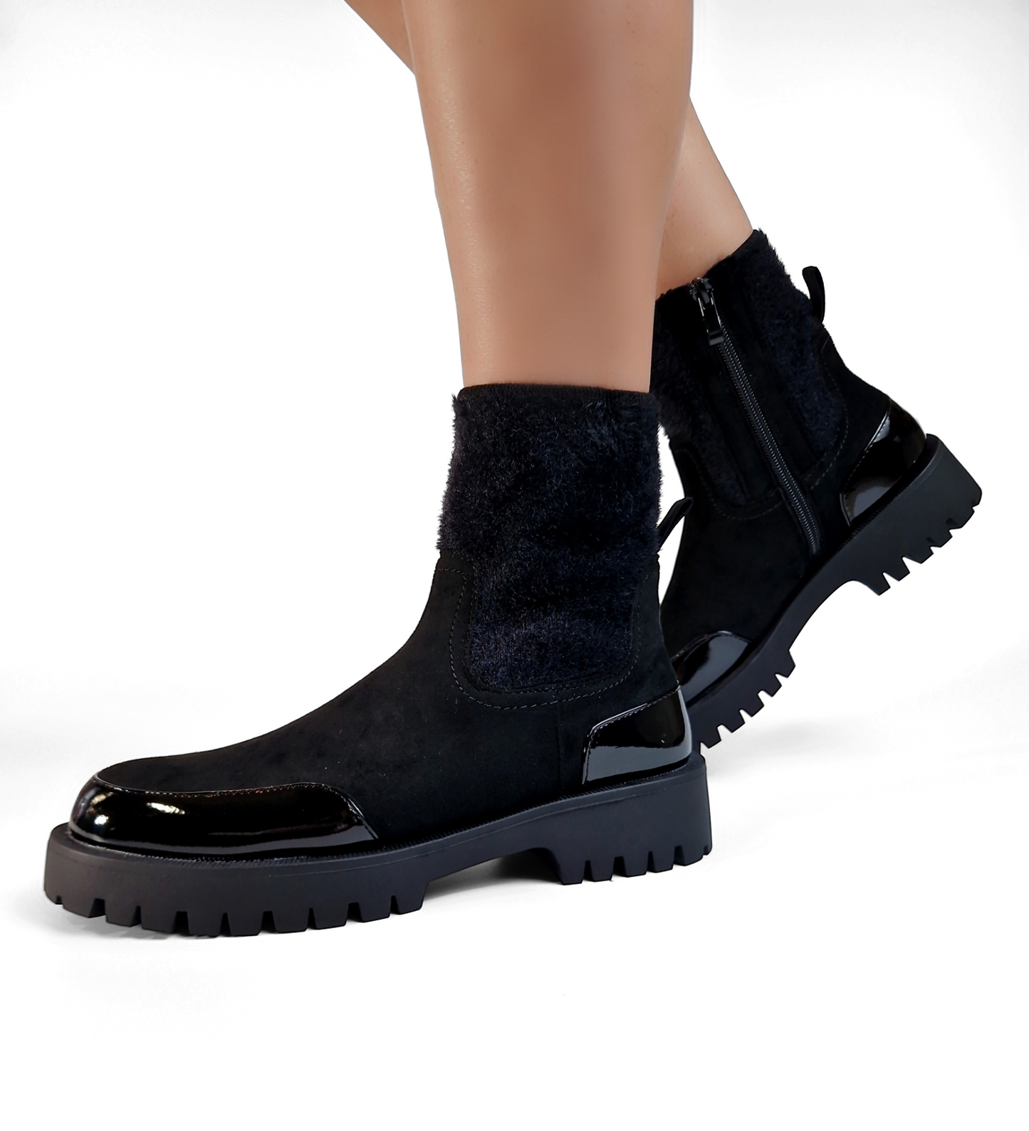 BOTTINES texturées douces femmes ALICE NOIRE