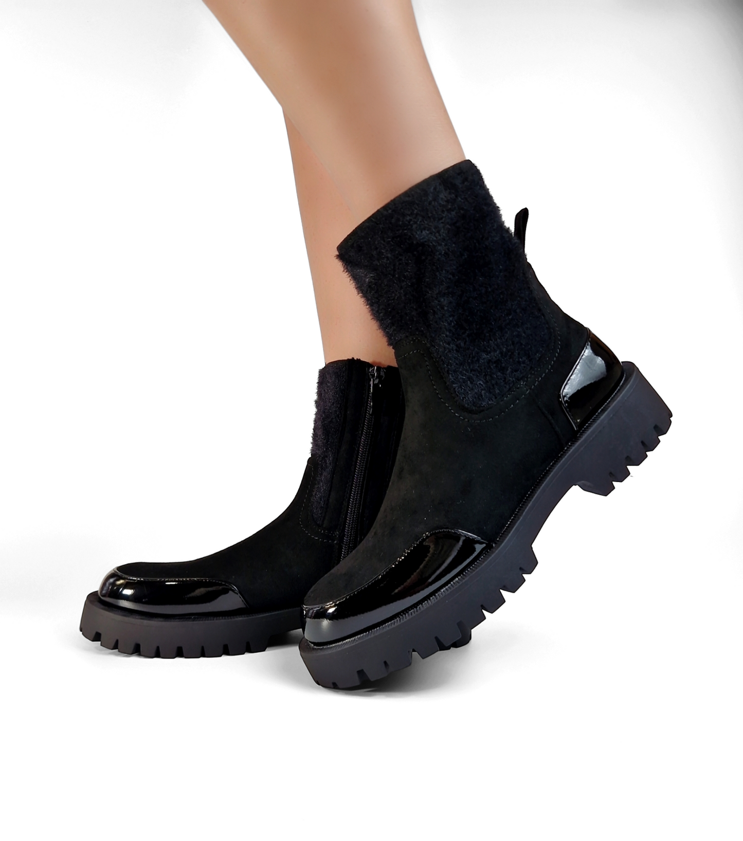 BOTTINES texturées douces femmes ALICE NOIRE